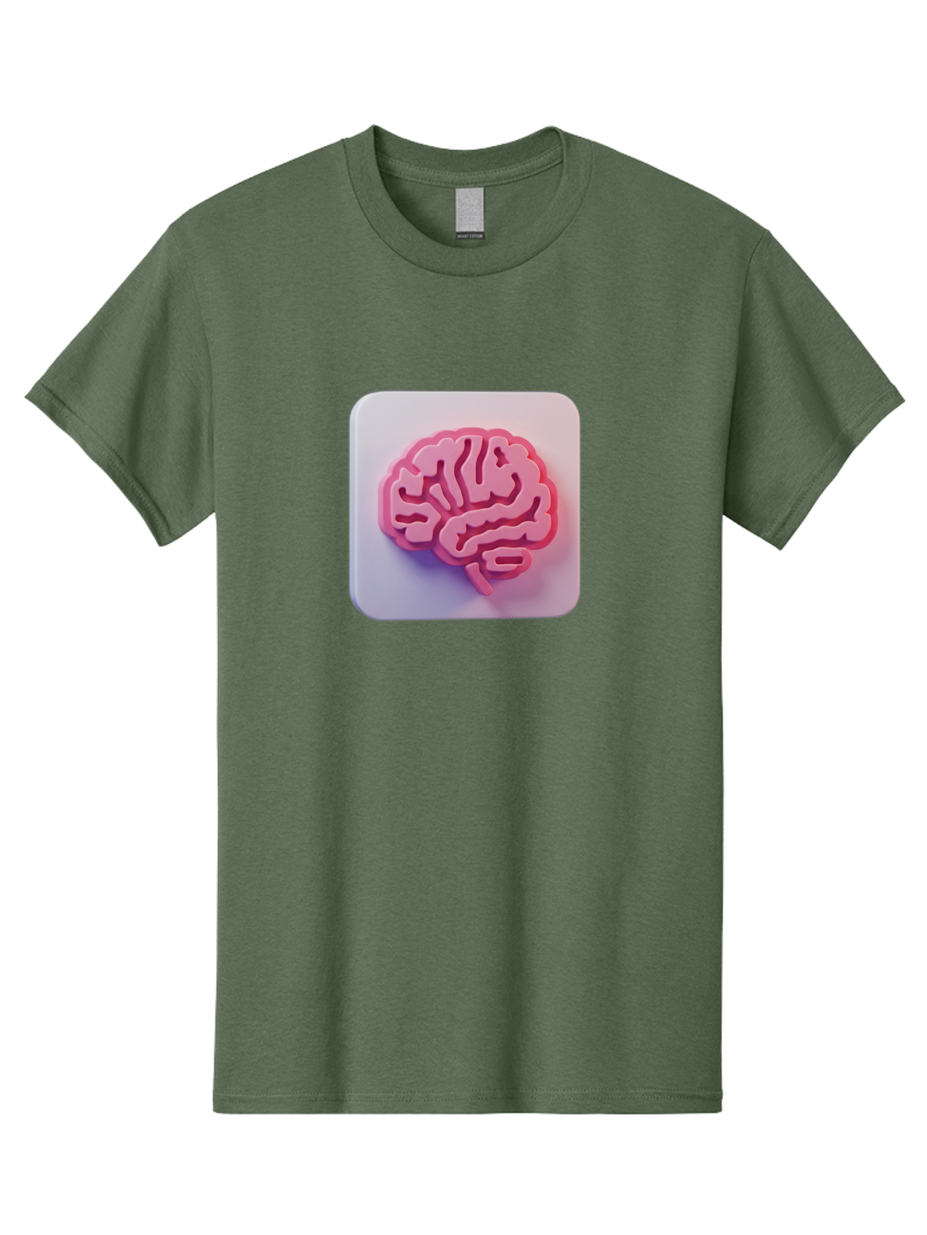 Brain-Icon Men'S Graphic Tee, 100% Cotton, Comfortable Casual Summer Wear, Machine Washable, Pink Brain Icon, Human Brain, Cognitive Function, Neuroscience, Brain Health, Medical Illustration, 3D Model Baa210