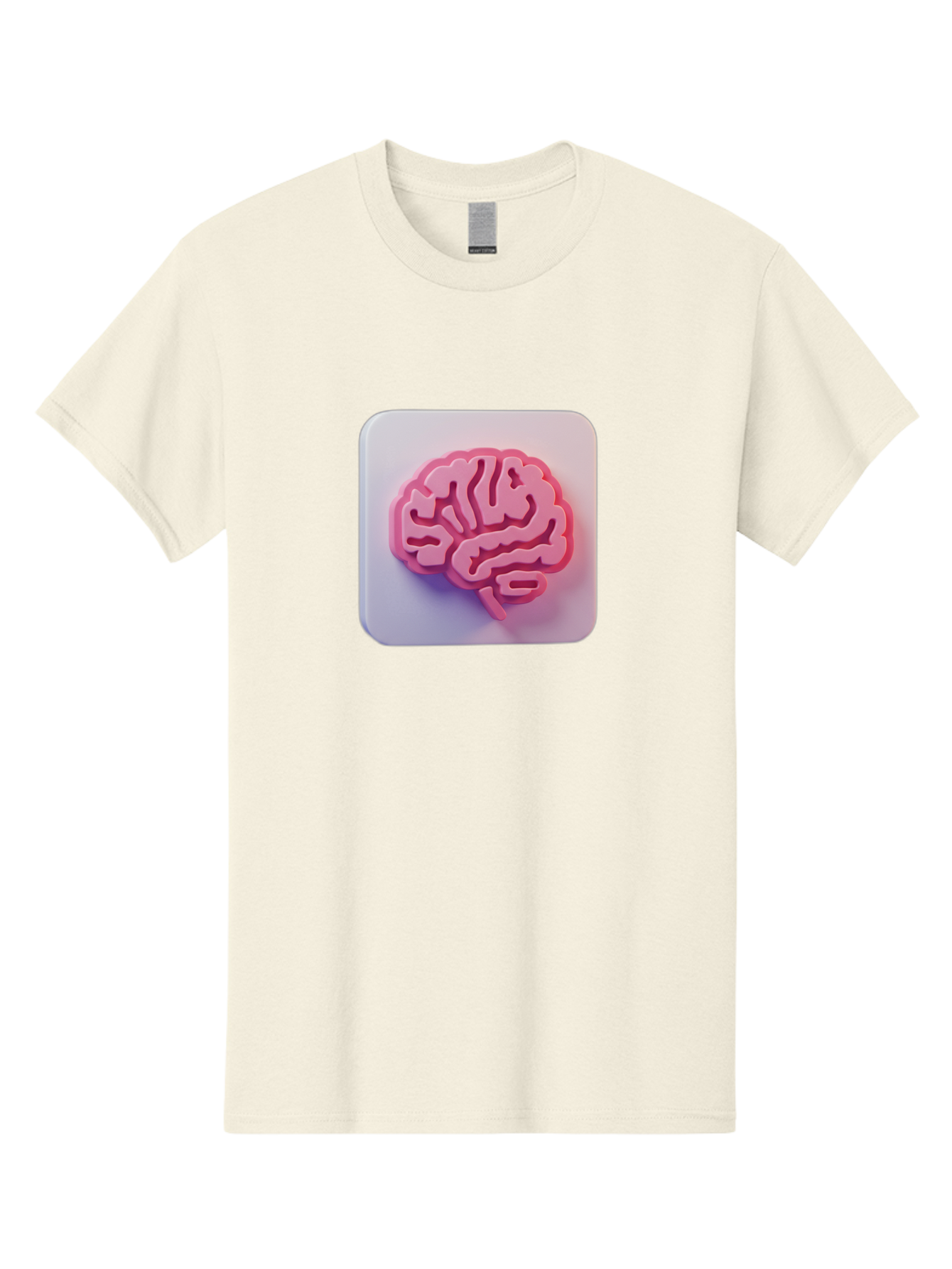 Brain-Icon Men'S Graphic Tee, 100% Cotton, Comfortable Casual Summer Wear, Machine Washable, Pink Brain Icon, Human Brain, Cognitive Function, Neuroscience, Brain Health, Medical Illustration, 3D Model Baa210