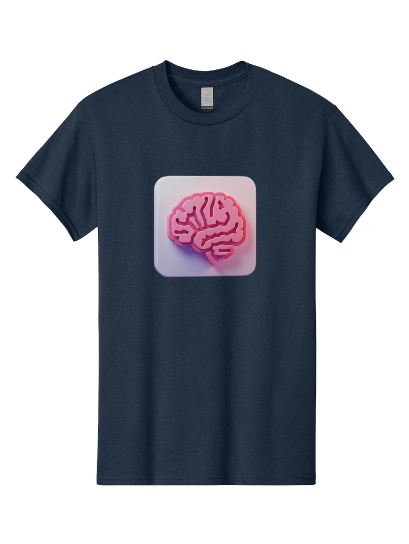 Brain-Icon Men'S Graphic Tee, 100% Cotton, Comfortable Casual Summer Wear, Machine Washable, Pink Brain Icon, Human Brain, Cognitive Function, Neuroscience, Brain Health, Medical Illustration, 3D Model Baa210