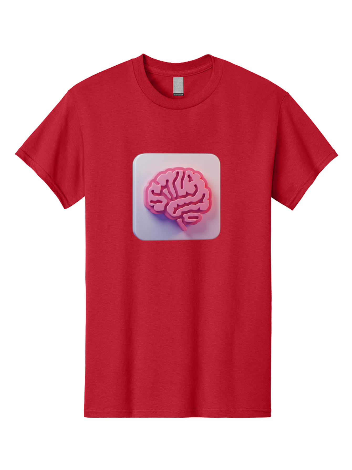 Brain-Icon Men'S Graphic Tee, 100% Cotton, Comfortable Casual Summer Wear, Machine Washable, Pink Brain Icon, Human Brain, Cognitive Function, Neuroscience, Brain Health, Medical Illustration, 3D Model Baa210