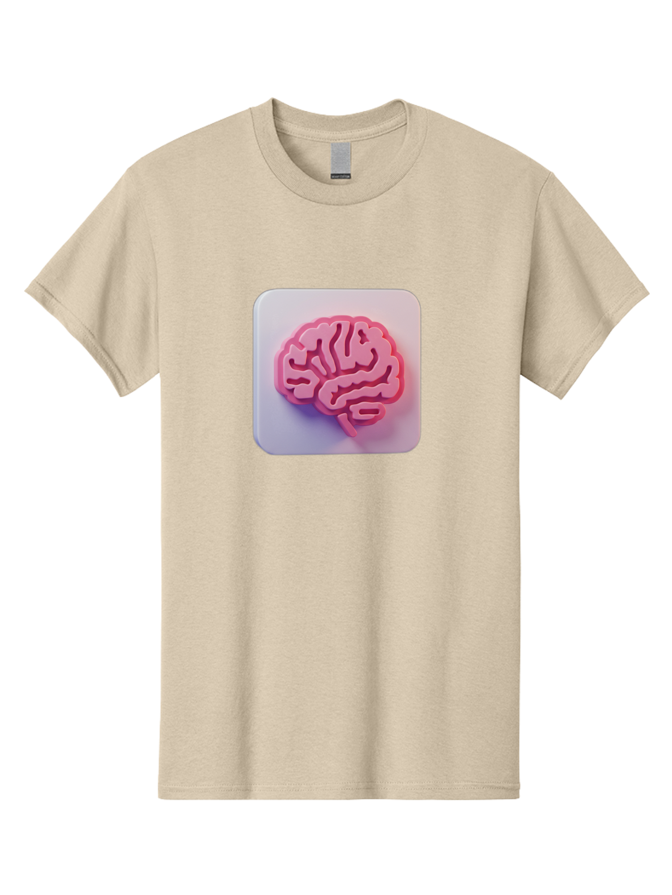 Brain-Icon Men'S Graphic Tee, 100% Cotton, Comfortable Casual Summer Wear, Machine Washable, Pink Brain Icon, Human Brain, Cognitive Function, Neuroscience, Brain Health, Medical Illustration, 3D Model Baa210