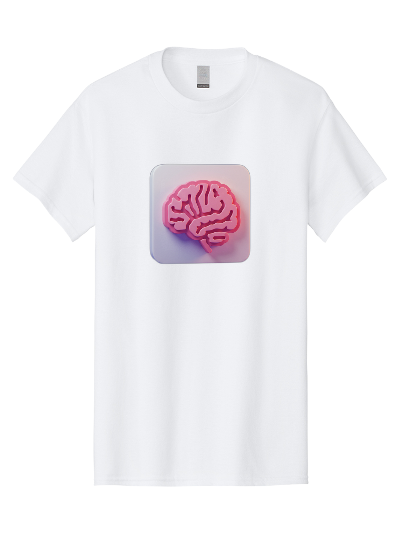 Brain-Icon Men'S Graphic Tee, 100% Cotton, Comfortable Casual Summer Wear, Machine Washable, Pink Brain Icon, Human Brain, Cognitive Function, Neuroscience, Brain Health, Medical Illustration, 3D Model Baa210