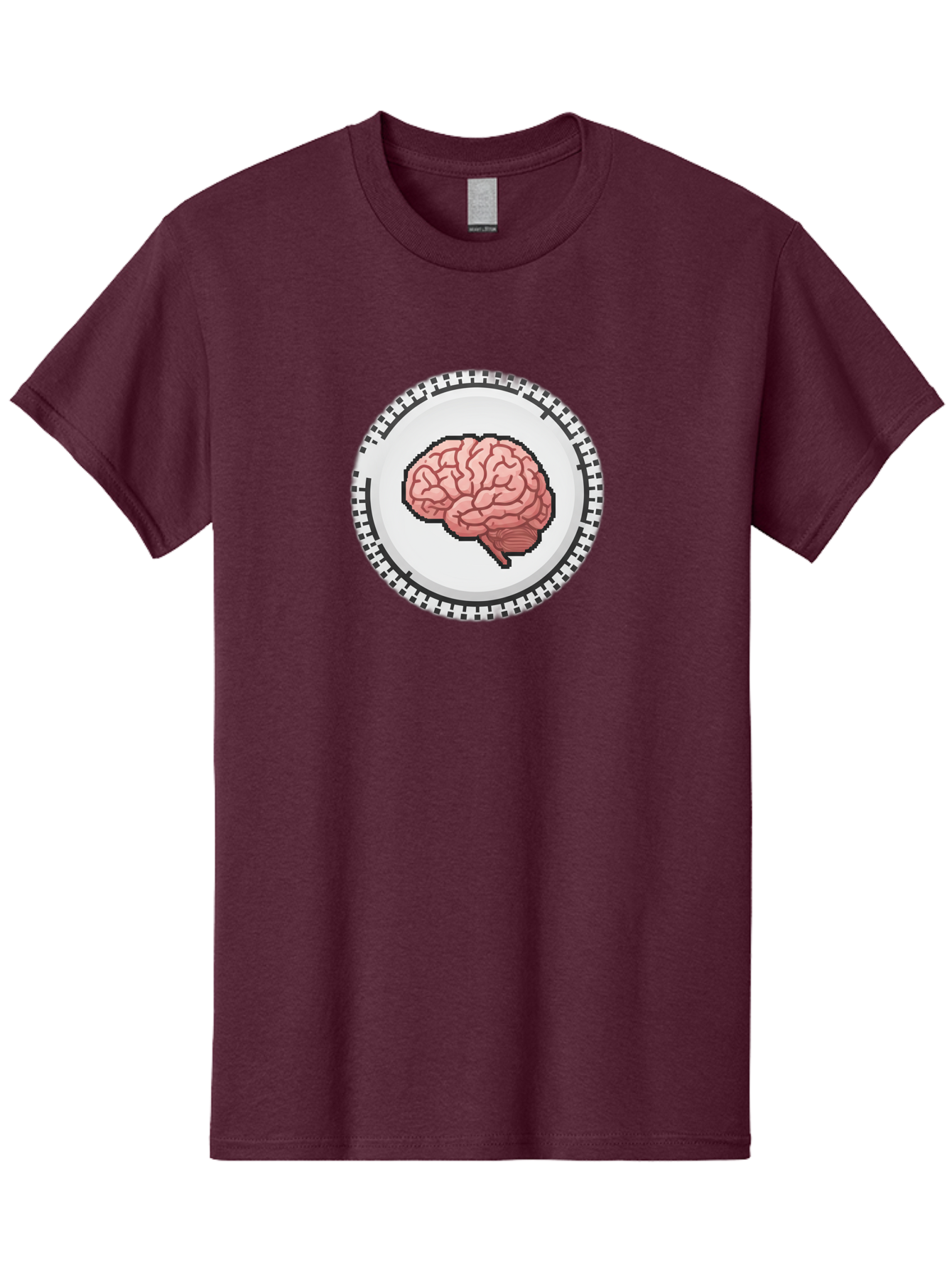 Brain-Puzzle-Piece Men'S Graphic Tee, 100% Cotton, Comfortable Casual Summer Wear, Machine Washable, Human Brain Illustration, Digital Art, Cognitive Function, Neuroscience, Puzzle Piece, Pink And White Colors, Black Outline Baa212