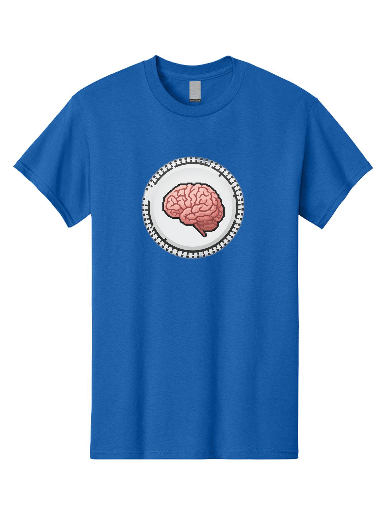 Brain-Puzzle-Piece Men'S Graphic Tee, 100% Cotton, Comfortable Casual Summer Wear, Machine Washable, Human Brain Illustration, Digital Art, Cognitive Function, Neuroscience, Puzzle Piece, Pink And White Colors, Black Outline Baa212