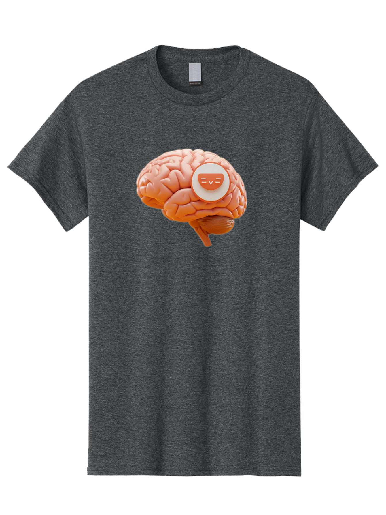 Brain-With-Emoji Men'S Graphic Tee, 100% Cotton, Comfortable Casual Summer Wear, Machine Washable, Human Brain, Smiley Face, Emoticon, Facial Expression, Happiness, 3D Rendering, Digital Art, Creative Design, Brain Illustration, Cute Character Baa214