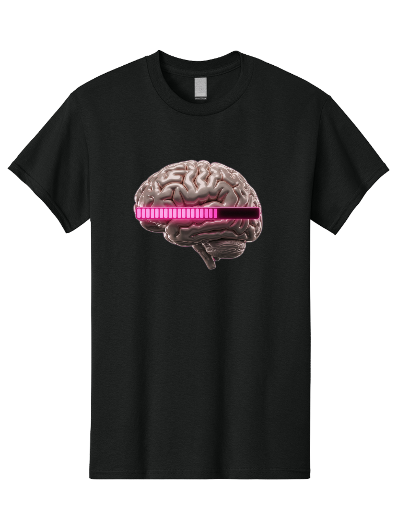 Brain-With-Equalizer Men'S Graphic Tee, 100% Cotton, Comfortable Casual Summer Wear, Machine Washable, Human Brain, Sound Equalizer, Music Visualization, Audio Technology, Neuroscience, Cognitive Function, Digital Art, Futuristic Design Baa215