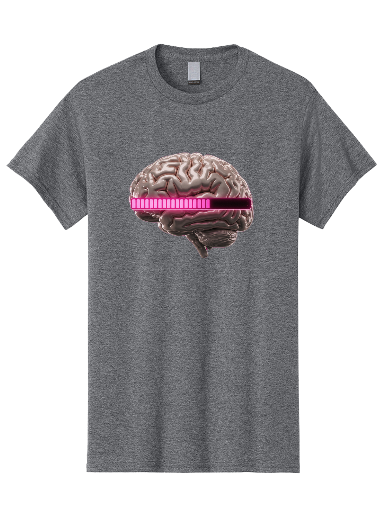 Brain-With-Equalizer Men'S Graphic Tee, 100% Cotton, Comfortable Casual Summer Wear, Machine Washable, Human Brain, Sound Equalizer, Music Visualization, Audio Technology, Neuroscience, Cognitive Function, Digital Art, Futuristic Design Baa215