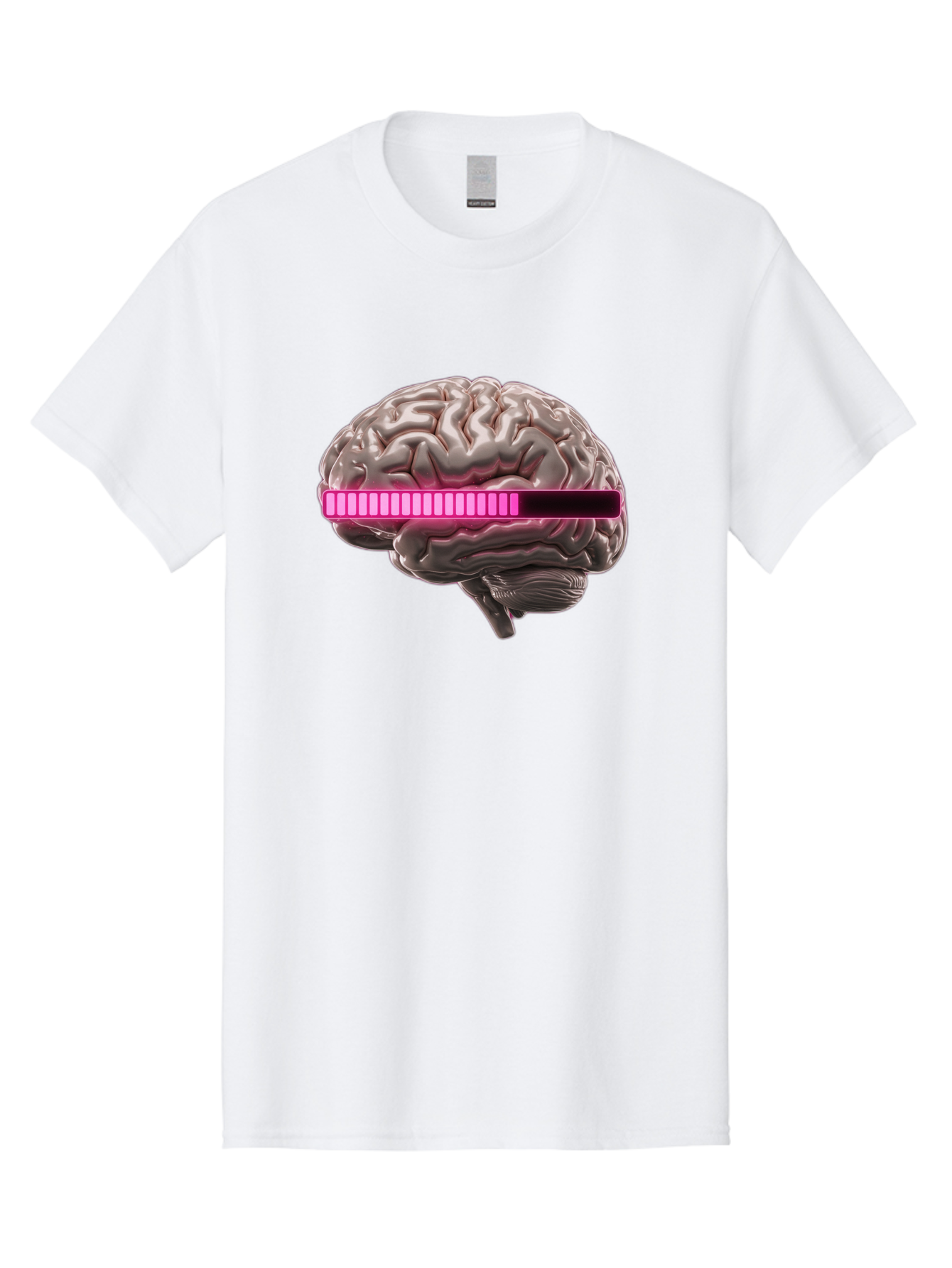 Brain-With-Equalizer Men'S Graphic Tee, 100% Cotton, Comfortable Casual Summer Wear, Machine Washable, Human Brain, Sound Equalizer, Music Visualization, Audio Technology, Neuroscience, Cognitive Function, Digital Art, Futuristic Design Baa215