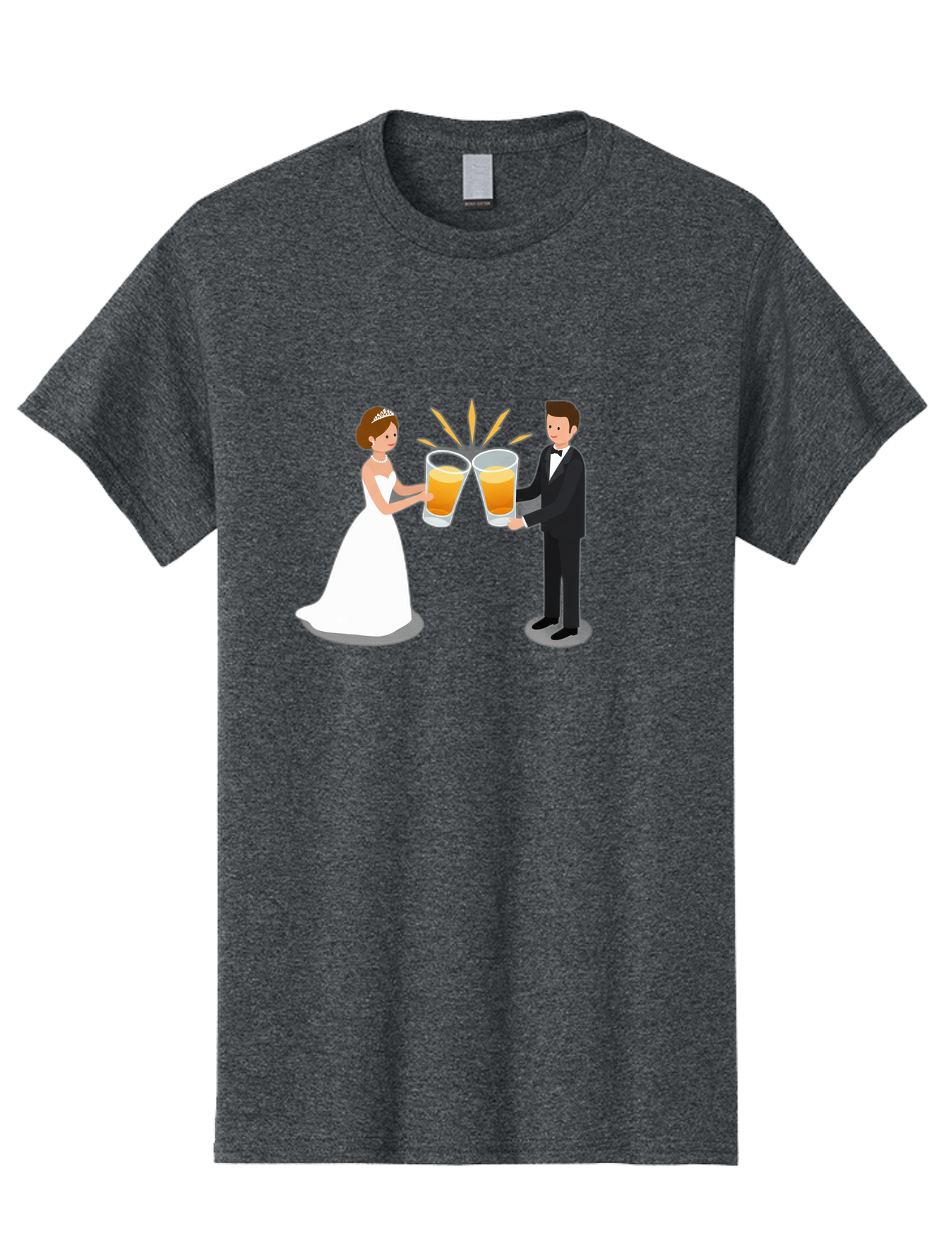 Bride-And-Groom-Cheers-1 Men'S Graphic Tee, 100% Cotton, Comfortable Casual Summer Wear, Machine Washable, Bride And Groom Toasting, Wedding Celebration, Beer Cheers, Love And Happiness, Newlyweds, Couple Goals, Marriage Bliss, Toast To Love, Baa219