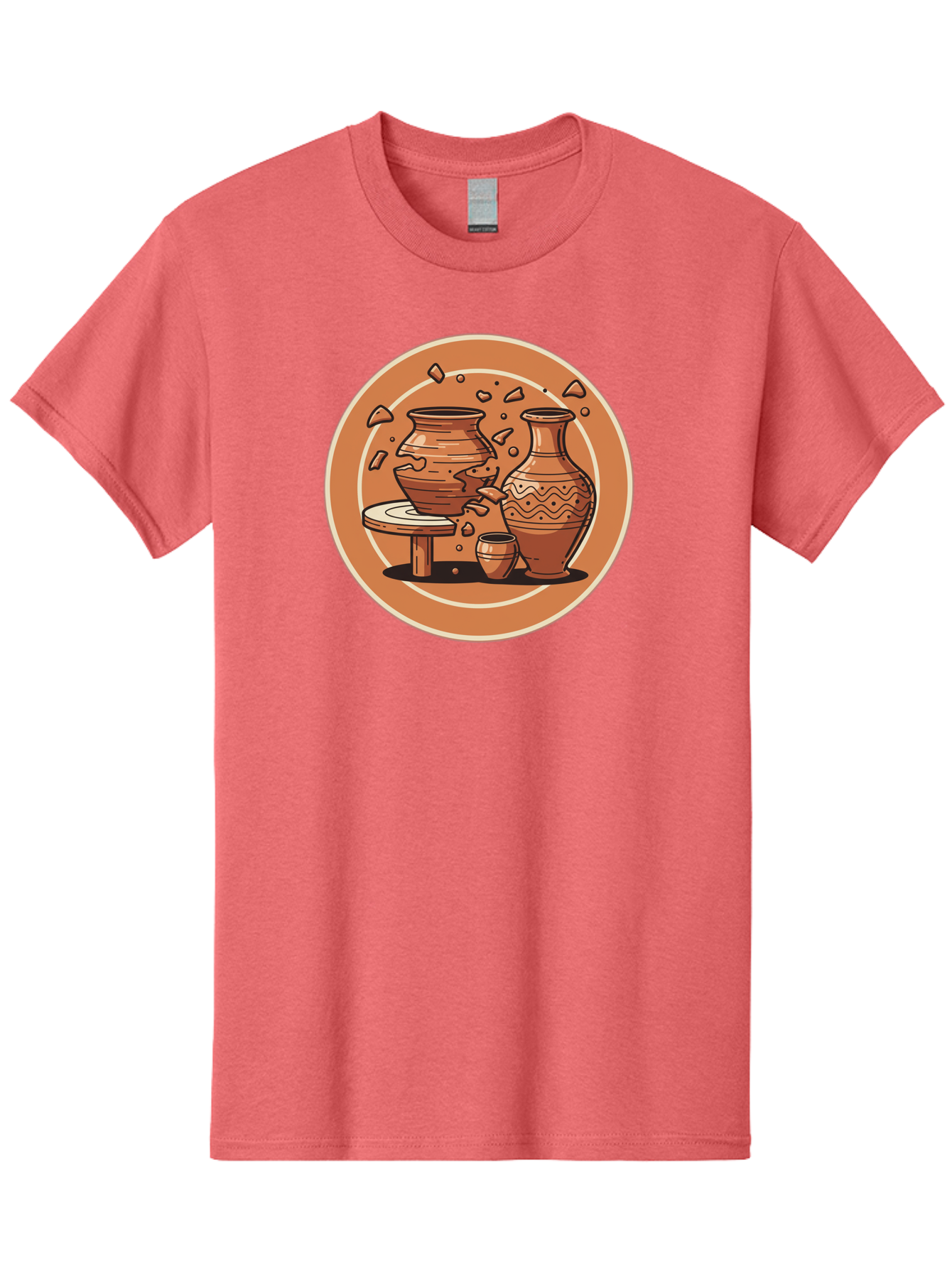 Broken-Clay-Pot Men'S Graphic Tee, 100% Cotton, Comfortable Casual Summer Wear, Machine Washable, Clay Pots, Pottery, Ceramics, Broken Pieces, Potter'S Wheel, Handmade Craftsmanship, Earthy Tones, Traditional Art, Cultural Heritage Baa236