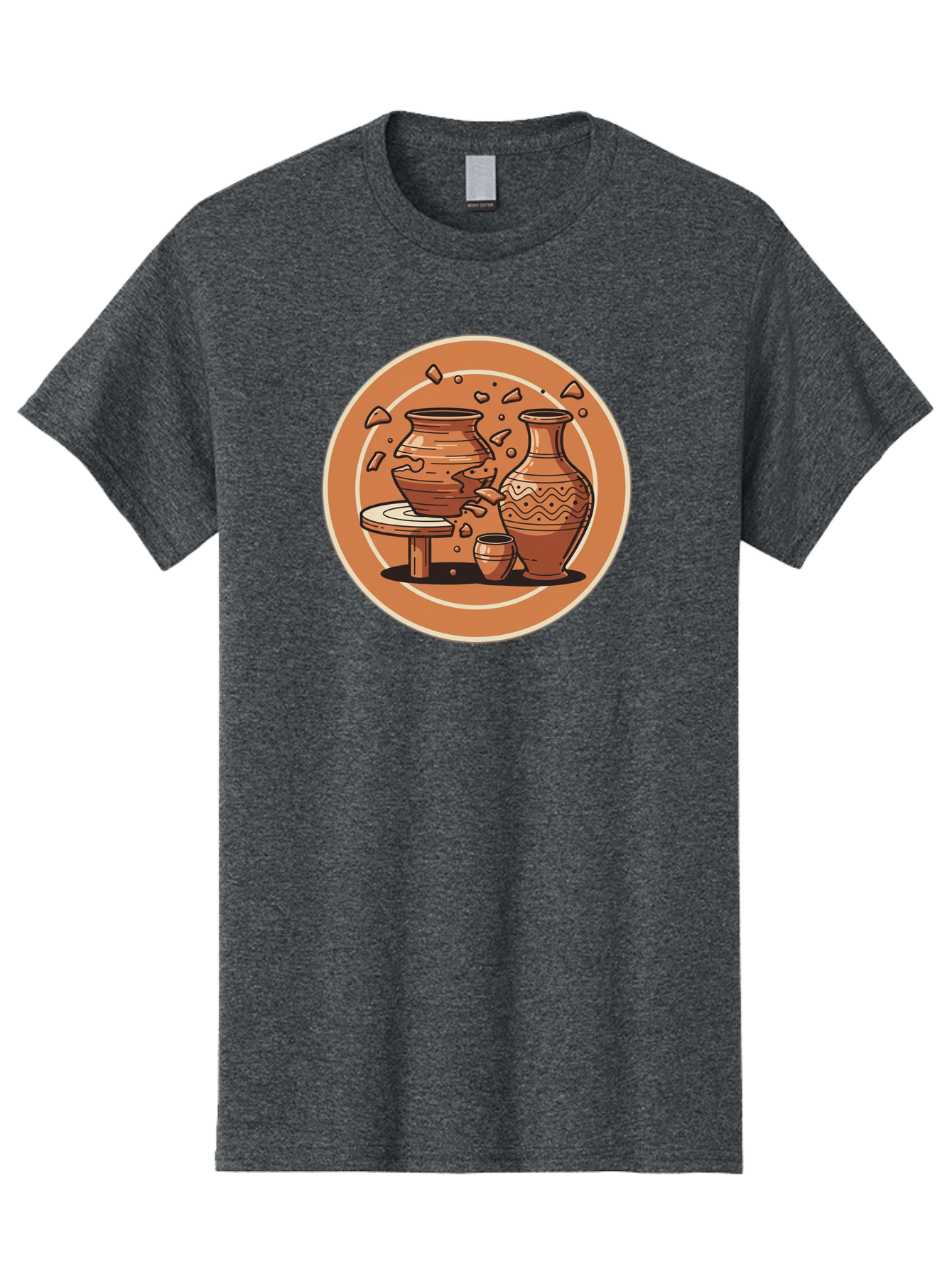 Broken-Clay-Pot Men'S Graphic Tee, 100% Cotton, Comfortable Casual Summer Wear, Machine Washable, Clay Pots, Pottery, Ceramics, Broken Pieces, Potter'S Wheel, Handmade Craftsmanship, Earthy Tones, Traditional Art, Cultural Heritage Baa236