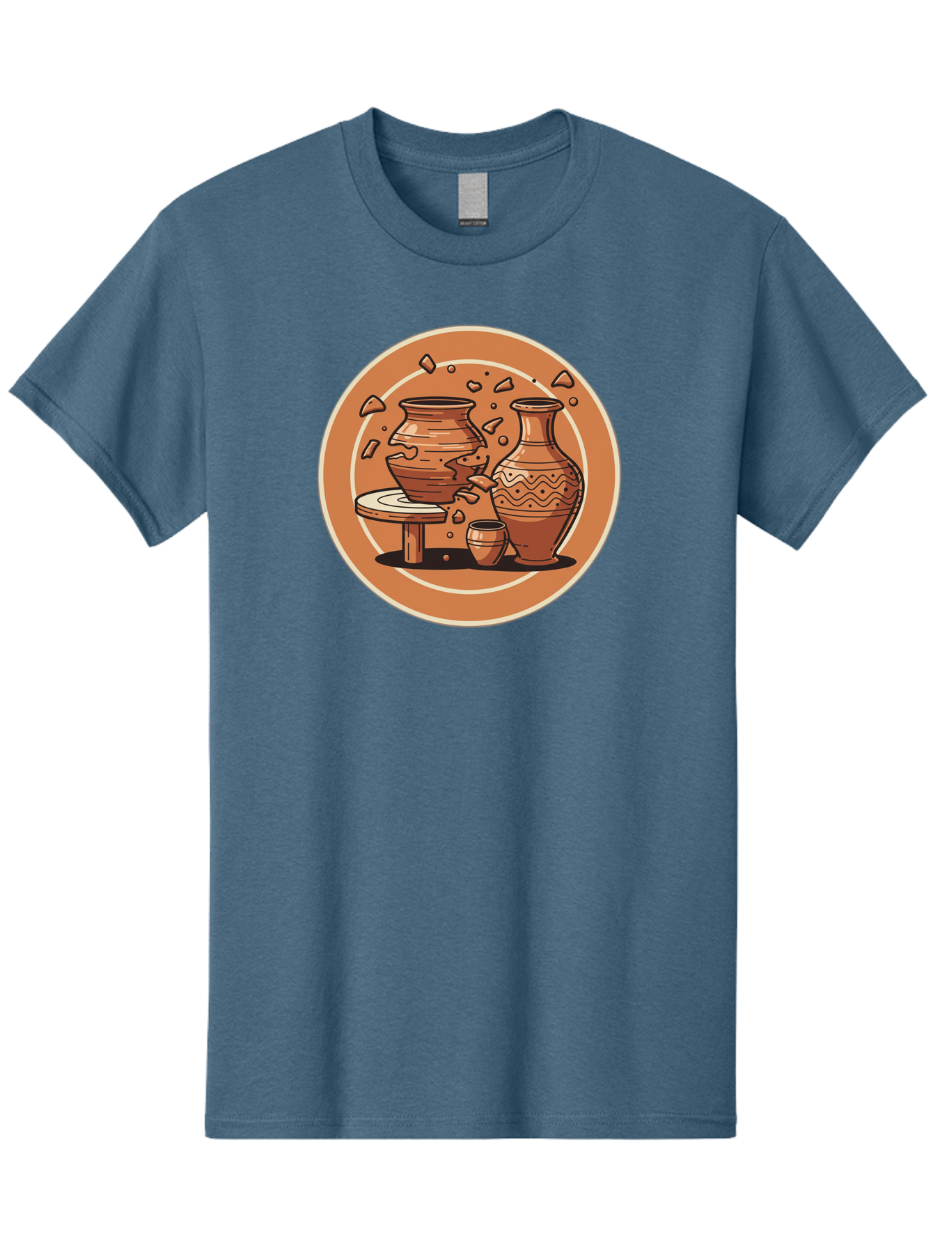 Broken-Clay-Pot Men'S Graphic Tee, 100% Cotton, Comfortable Casual Summer Wear, Machine Washable, Clay Pots, Pottery, Ceramics, Broken Pieces, Potter'S Wheel, Handmade Craftsmanship, Earthy Tones, Traditional Art, Cultural Heritage Baa236