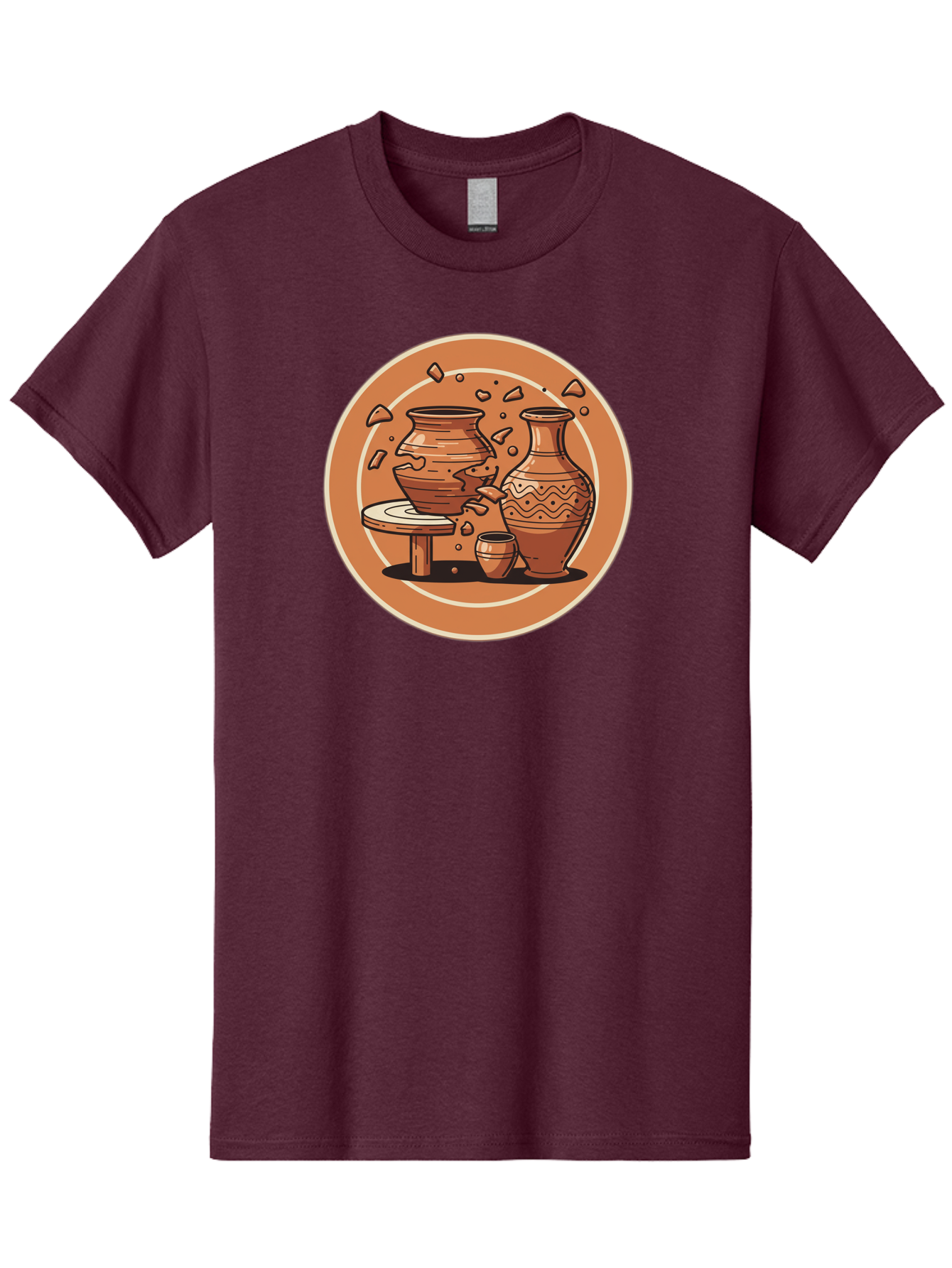 Broken-Clay-Pot Men'S Graphic Tee, 100% Cotton, Comfortable Casual Summer Wear, Machine Washable, Clay Pots, Pottery, Ceramics, Broken Pieces, Potter'S Wheel, Handmade Craftsmanship, Earthy Tones, Traditional Art, Cultural Heritage Baa236