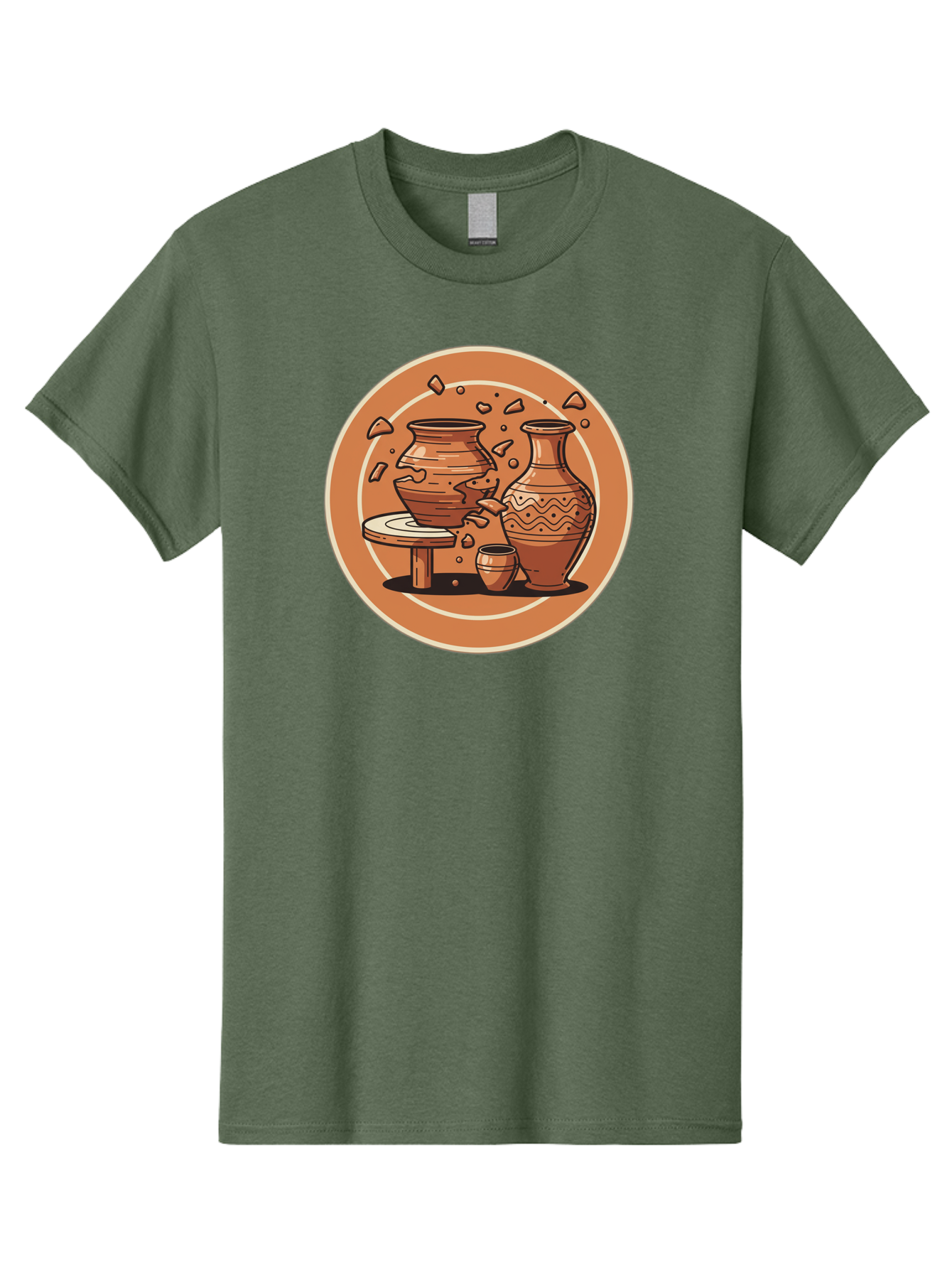Broken-Clay-Pot Men'S Graphic Tee, 100% Cotton, Comfortable Casual Summer Wear, Machine Washable, Clay Pots, Pottery, Ceramics, Broken Pieces, Potter'S Wheel, Handmade Craftsmanship, Earthy Tones, Traditional Art, Cultural Heritage Baa236