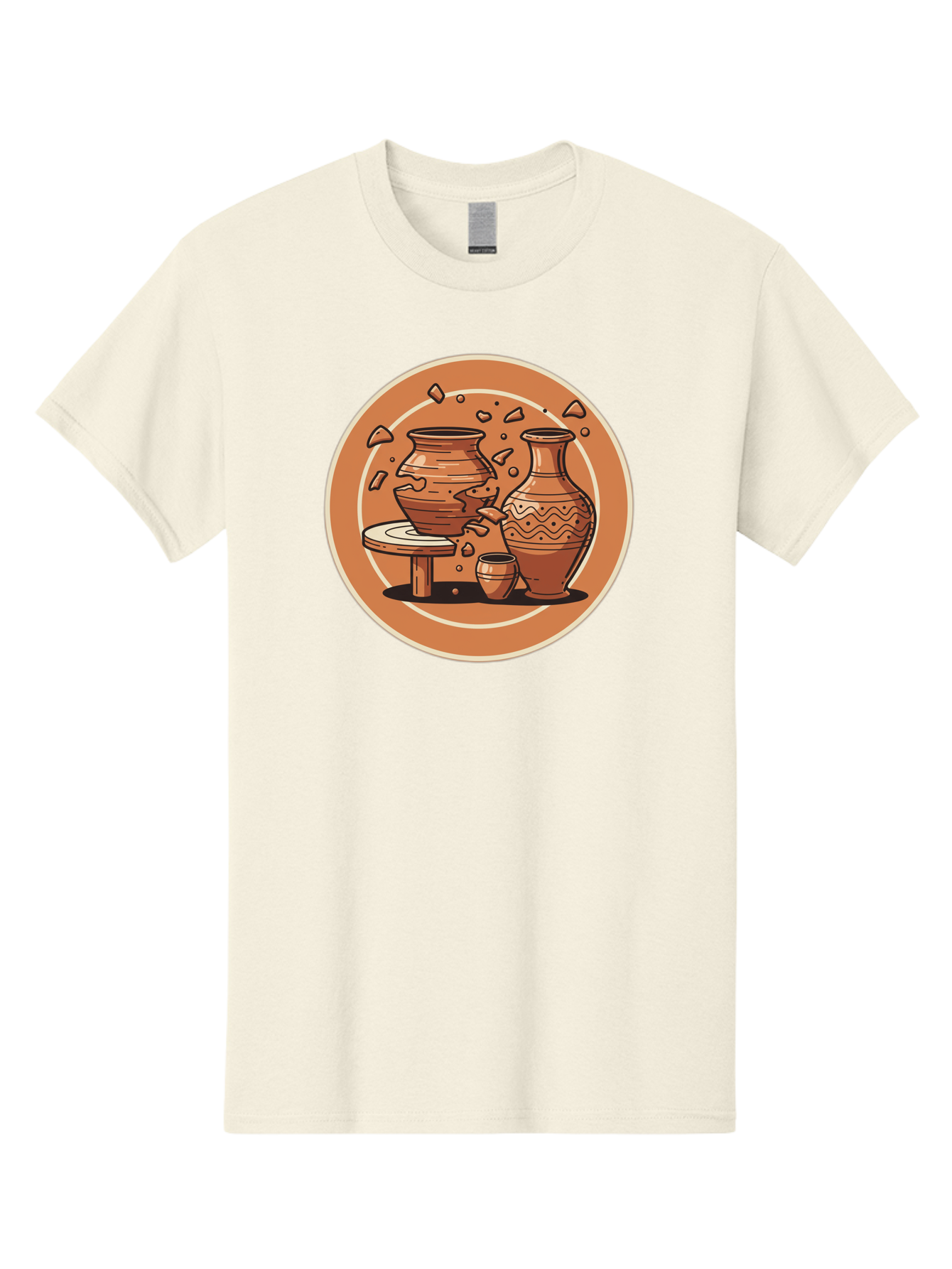 Broken-Clay-Pot Men'S Graphic Tee, 100% Cotton, Comfortable Casual Summer Wear, Machine Washable, Clay Pots, Pottery, Ceramics, Broken Pieces, Potter'S Wheel, Handmade Craftsmanship, Earthy Tones, Traditional Art, Cultural Heritage Baa236