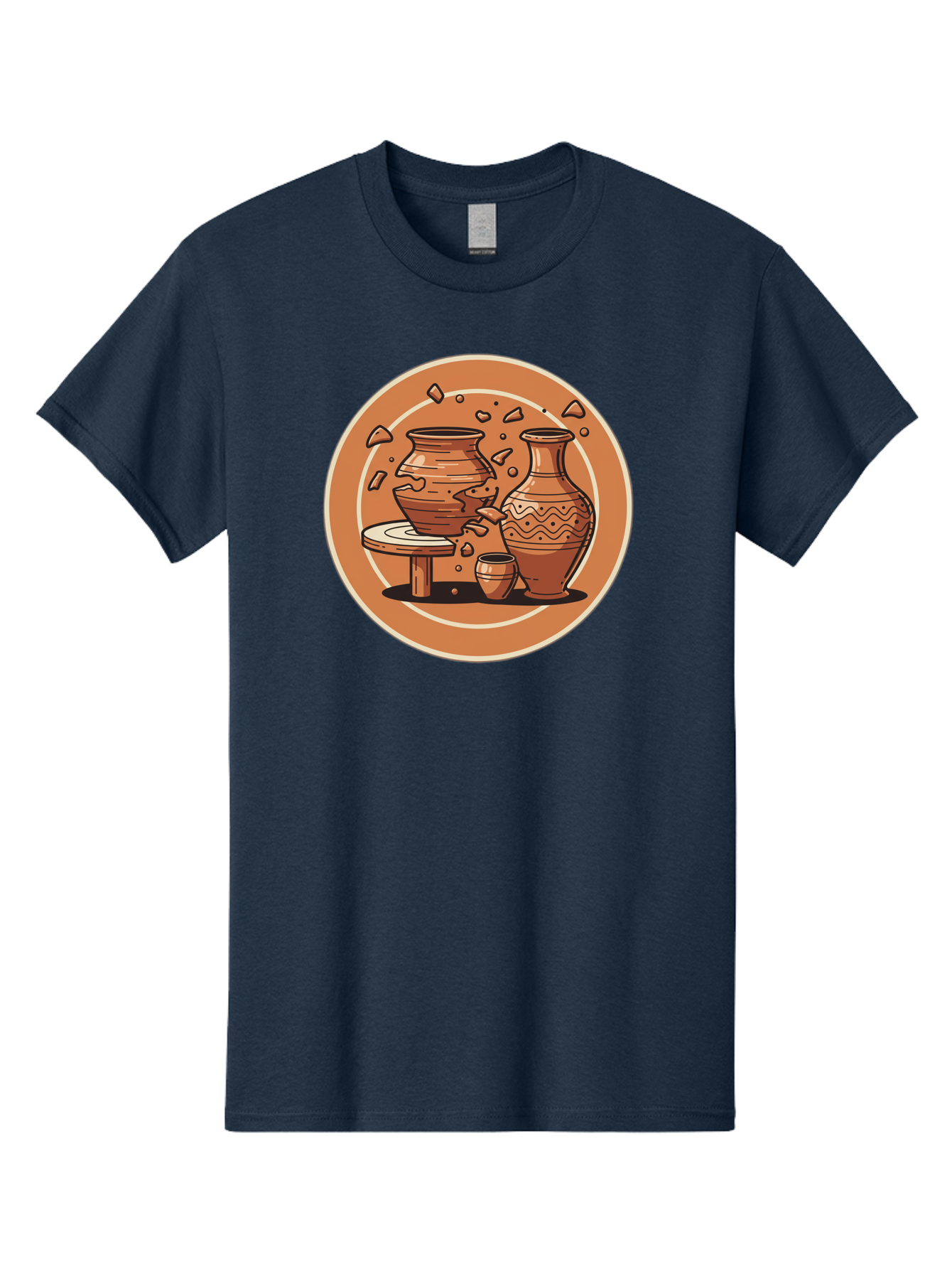 Broken-Clay-Pot Men'S Graphic Tee, 100% Cotton, Comfortable Casual Summer Wear, Machine Washable, Clay Pots, Pottery, Ceramics, Broken Pieces, Potter'S Wheel, Handmade Craftsmanship, Earthy Tones, Traditional Art, Cultural Heritage Baa236