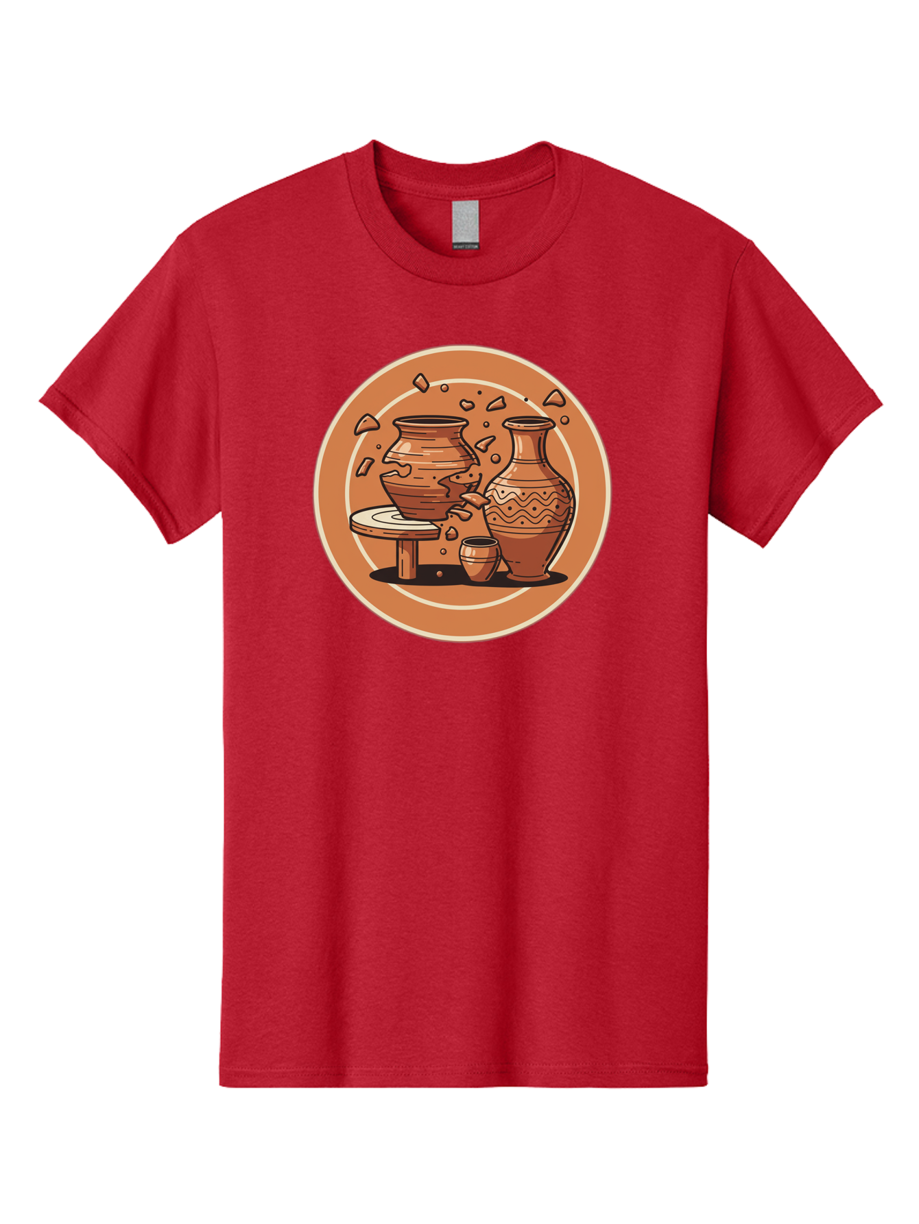 Broken-Clay-Pot Men'S Graphic Tee, 100% Cotton, Comfortable Casual Summer Wear, Machine Washable, Clay Pots, Pottery, Ceramics, Broken Pieces, Potter'S Wheel, Handmade Craftsmanship, Earthy Tones, Traditional Art, Cultural Heritage Baa236