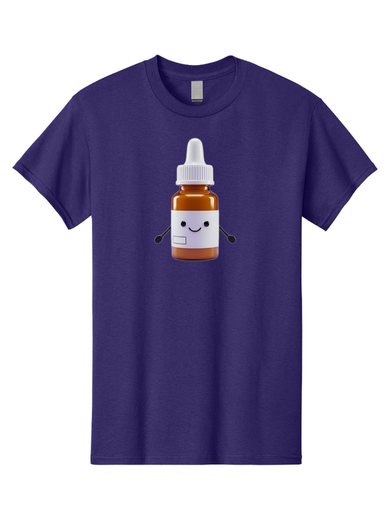 Brown-Medicine-Bottle-With-Smiley-Face Men'S Graphic Tee, 100% Cotton, Comfortable Casual Summer Wear, Machine Washable, Medicine Bottle With Smiley Face, Blank Label, Cute Medical Supplies, Humorous Healthcare, Quirky Medicine, Medical Humor, Baa240
