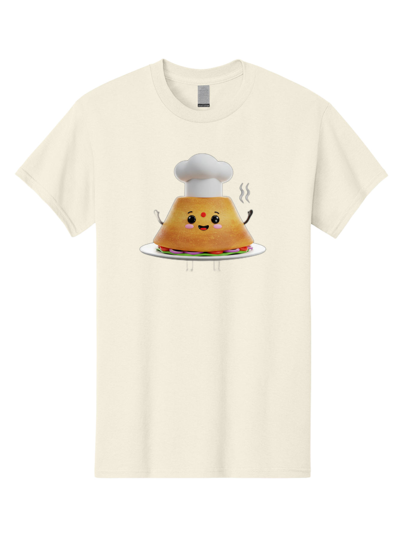 Burger-Chef Men'S Graphic Tee, 100% Cotton, Comfortable Casual Summer Wear, Machine Washable, Smiling Burger, Chef Hat, Cartoon Food, Happy Meal, Funny Character, Foodie Fun, Animated Scene, Kawaii Culture Baa242