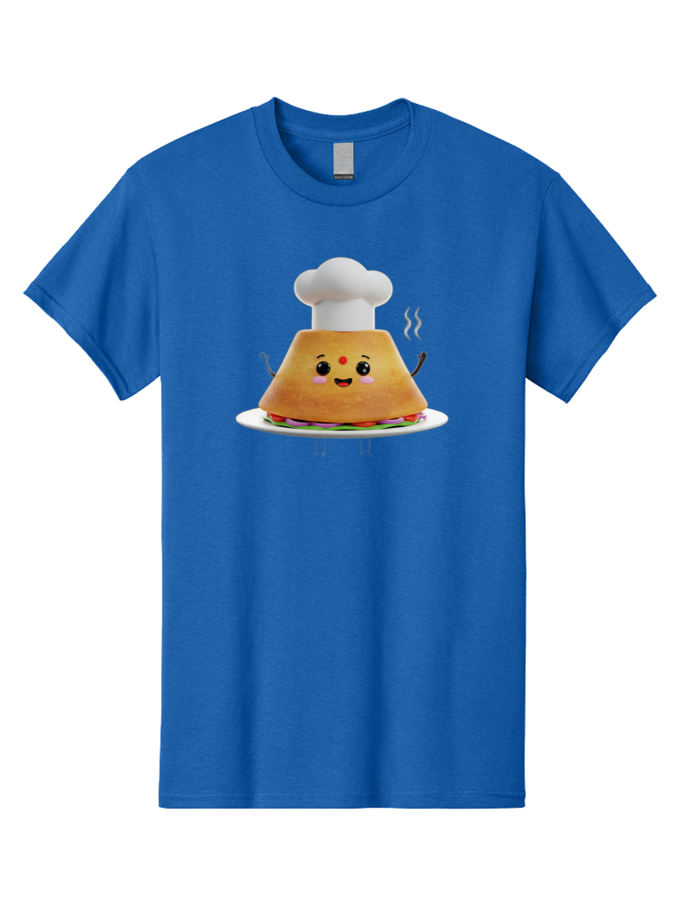 Burger-Chef Men'S Graphic Tee, 100% Cotton, Comfortable Casual Summer Wear, Machine Washable, Smiling Burger, Chef Hat, Cartoon Food, Happy Meal, Funny Character, Foodie Fun, Animated Scene, Kawaii Culture Baa242