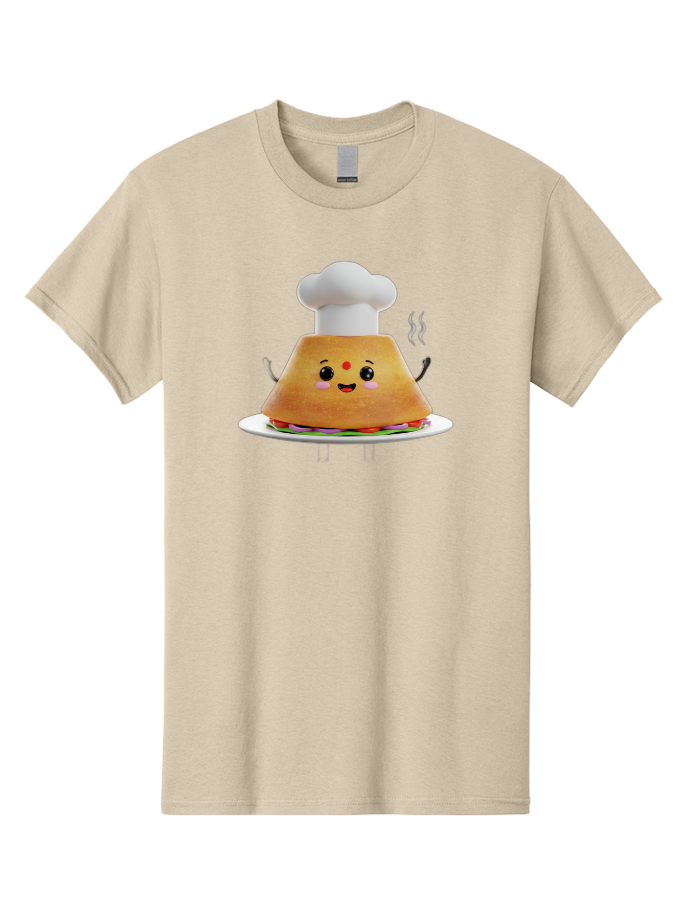 Burger-Chef Men'S Graphic Tee, 100% Cotton, Comfortable Casual Summer Wear, Machine Washable, Smiling Burger, Chef Hat, Cartoon Food, Happy Meal, Funny Character, Foodie Fun, Animated Scene, Kawaii Culture Baa242