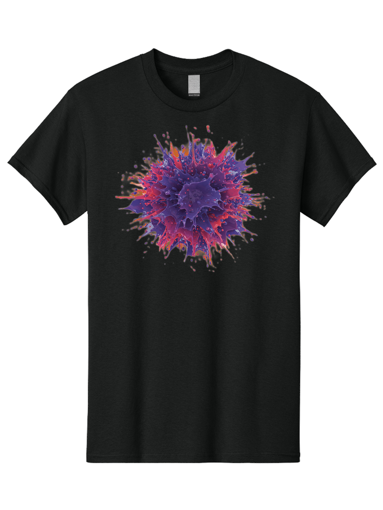 Cancer-Cell Men'S Graphic Tee, 100% Cotton, Comfortable Casual Summer Wear, Machine Washable, Cancer Cell, Tumor Cell, Abnormal Cell Growth, Purple And Red Cell Structure, Spiky Cell Texture, Medical Illustration, Cancer Research, Cell Biology Baa248