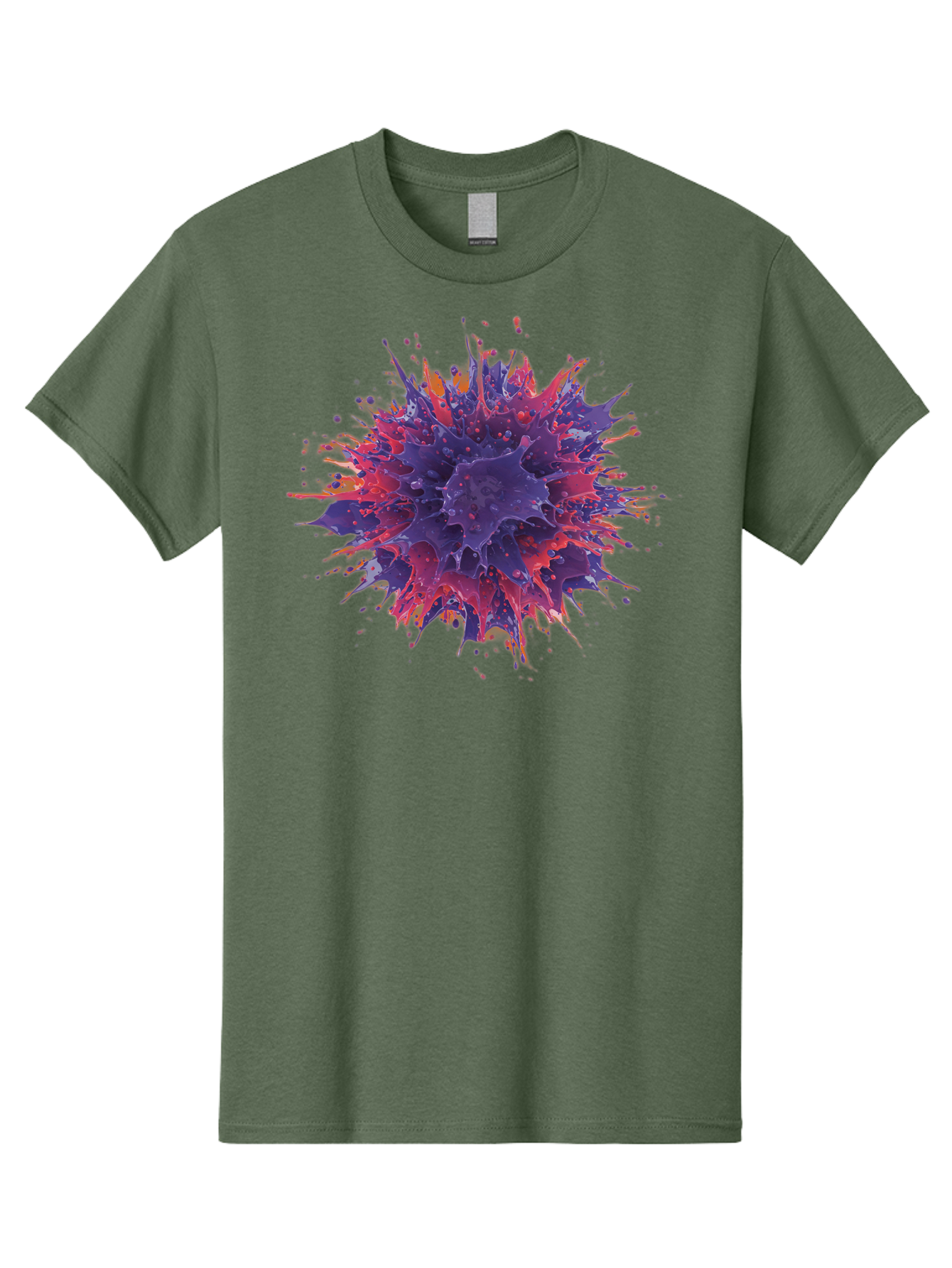 Cancer-Cell Men'S Graphic Tee, 100% Cotton, Comfortable Casual Summer Wear, Machine Washable, Cancer Cell, Tumor Cell, Abnormal Cell Growth, Purple And Red Cell Structure, Spiky Cell Texture, Medical Illustration, Cancer Research, Cell Biology Baa248