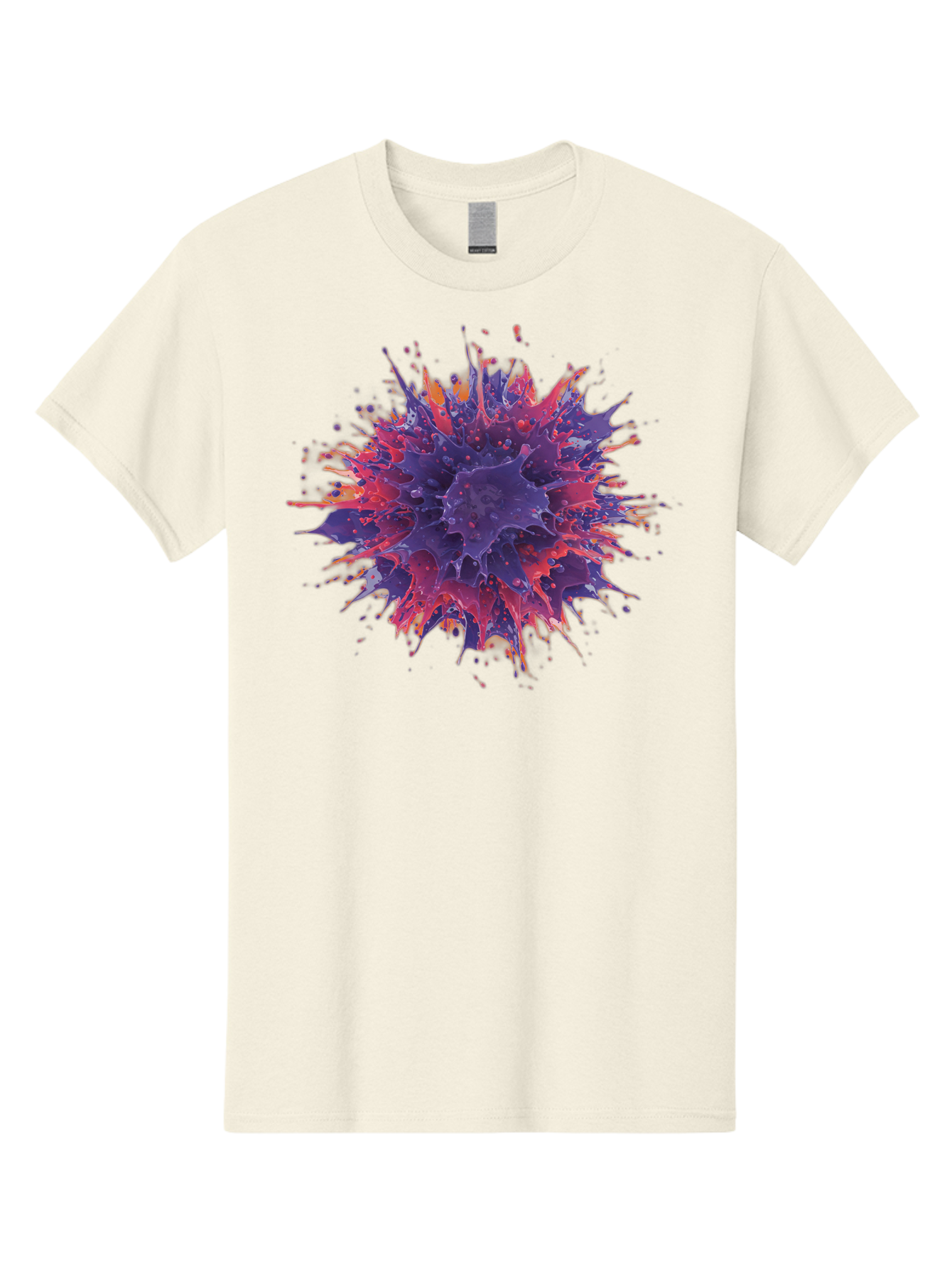 Cancer-Cell Men'S Graphic Tee, 100% Cotton, Comfortable Casual Summer Wear, Machine Washable, Cancer Cell, Tumor Cell, Abnormal Cell Growth, Purple And Red Cell Structure, Spiky Cell Texture, Medical Illustration, Cancer Research, Cell Biology Baa248