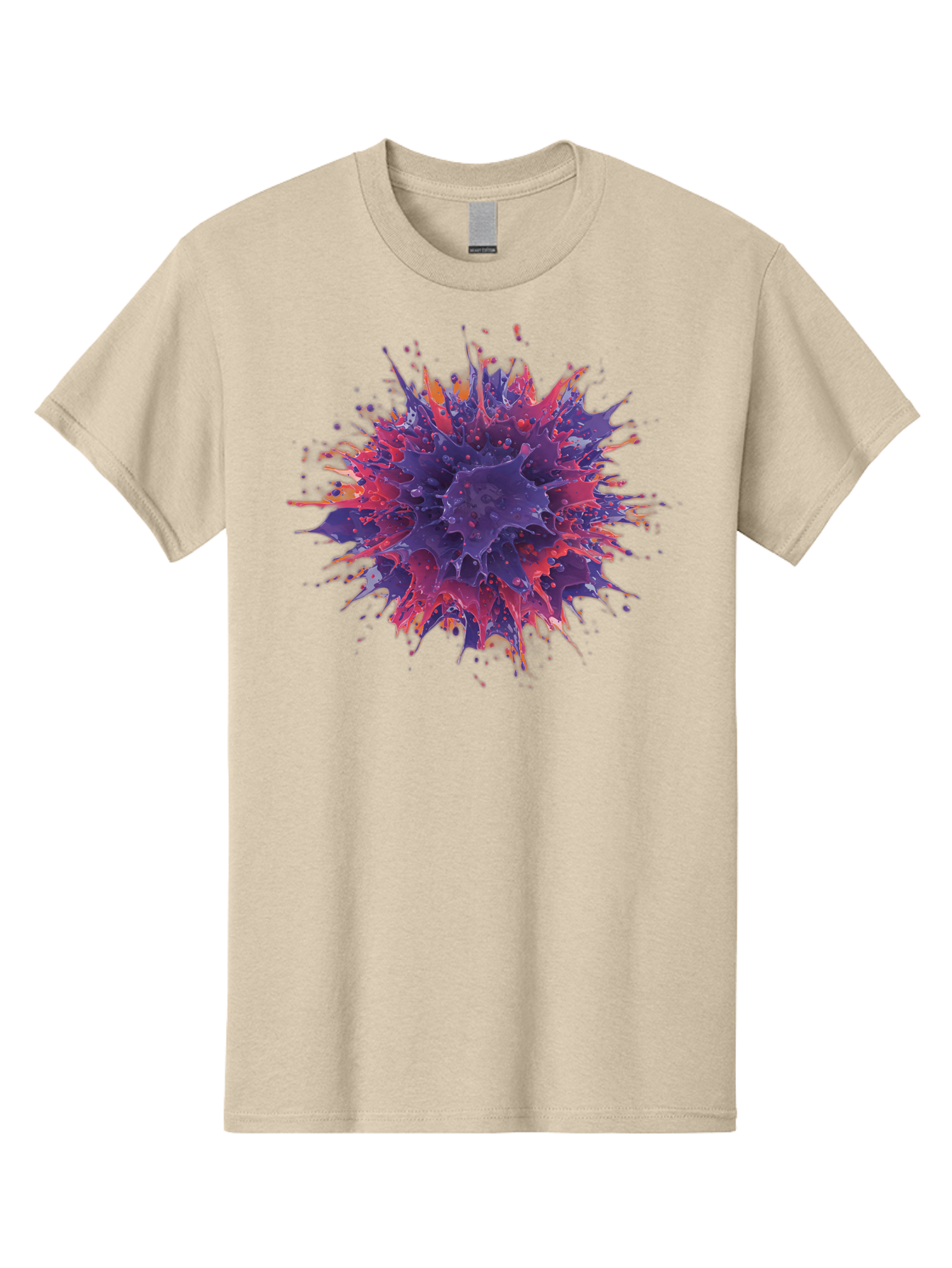 Cancer-Cell Men'S Graphic Tee, 100% Cotton, Comfortable Casual Summer Wear, Machine Washable, Cancer Cell, Tumor Cell, Abnormal Cell Growth, Purple And Red Cell Structure, Spiky Cell Texture, Medical Illustration, Cancer Research, Cell Biology Baa248