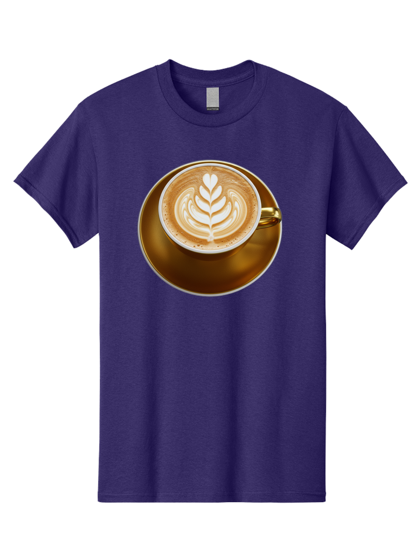 Cappuccino-Coffee Men'S Graphic Tee, 100% Cotton, Comfortable Casual Summer Wear, Machine Washable, Latte Art, Coffee Design, Leaf Pattern, Heart Shape, Coffee Cup, Saucer, Coffee Culture, Specialty Coffee, Espresso Art, Crema, Coffee Time Baa251