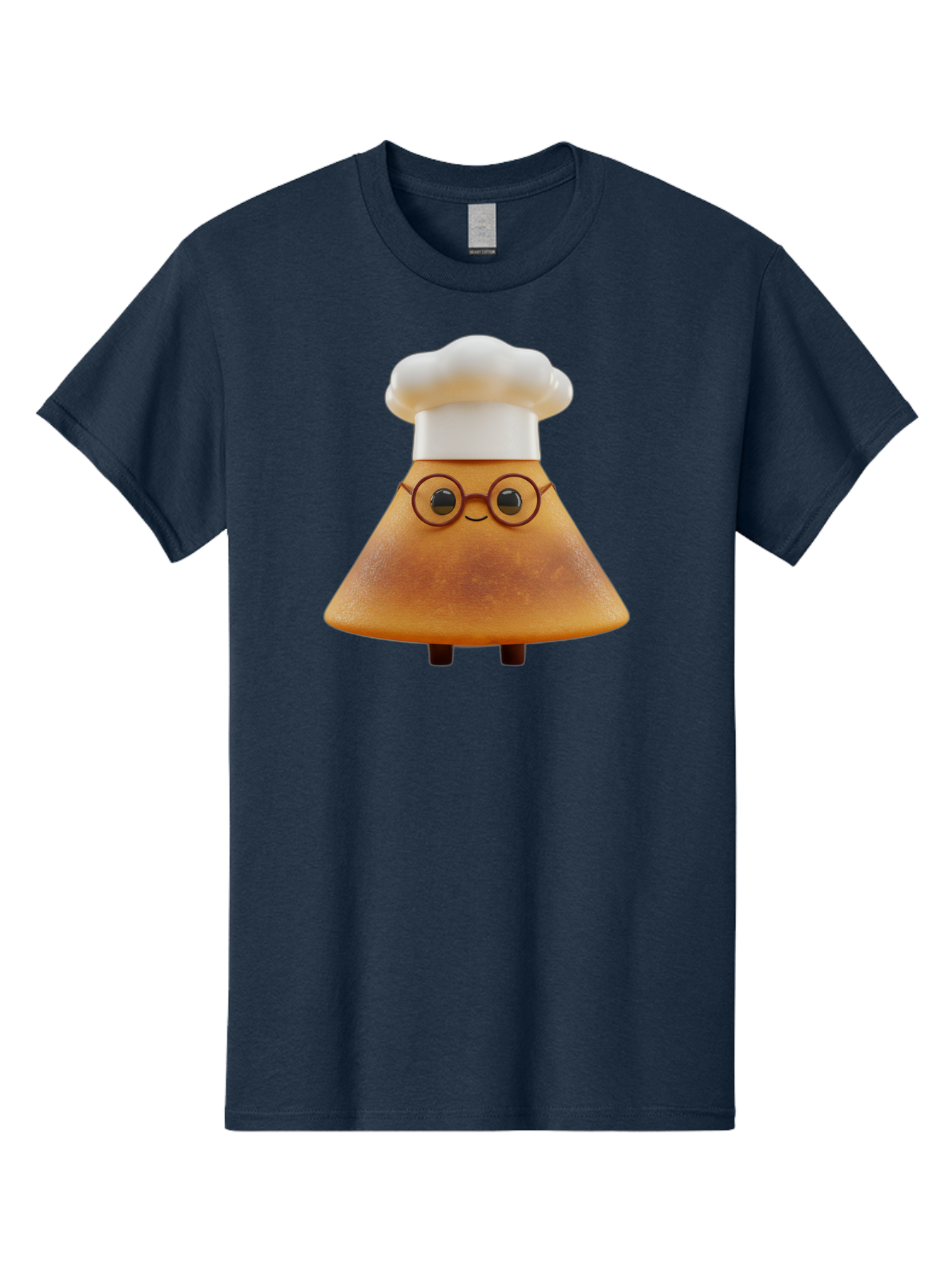 Caramel-Macchiato Men'S Graphic Tee, 100% Cotton, Comfortable Casual Summer Wear, Machine Washable, Cartoon Chef, Triangular Chef, Chef Hat, Round Glasses, Smiling Face, Black Eyes, Chef Character, Kitchen Staff, Cooking, Funny Character, Baa252