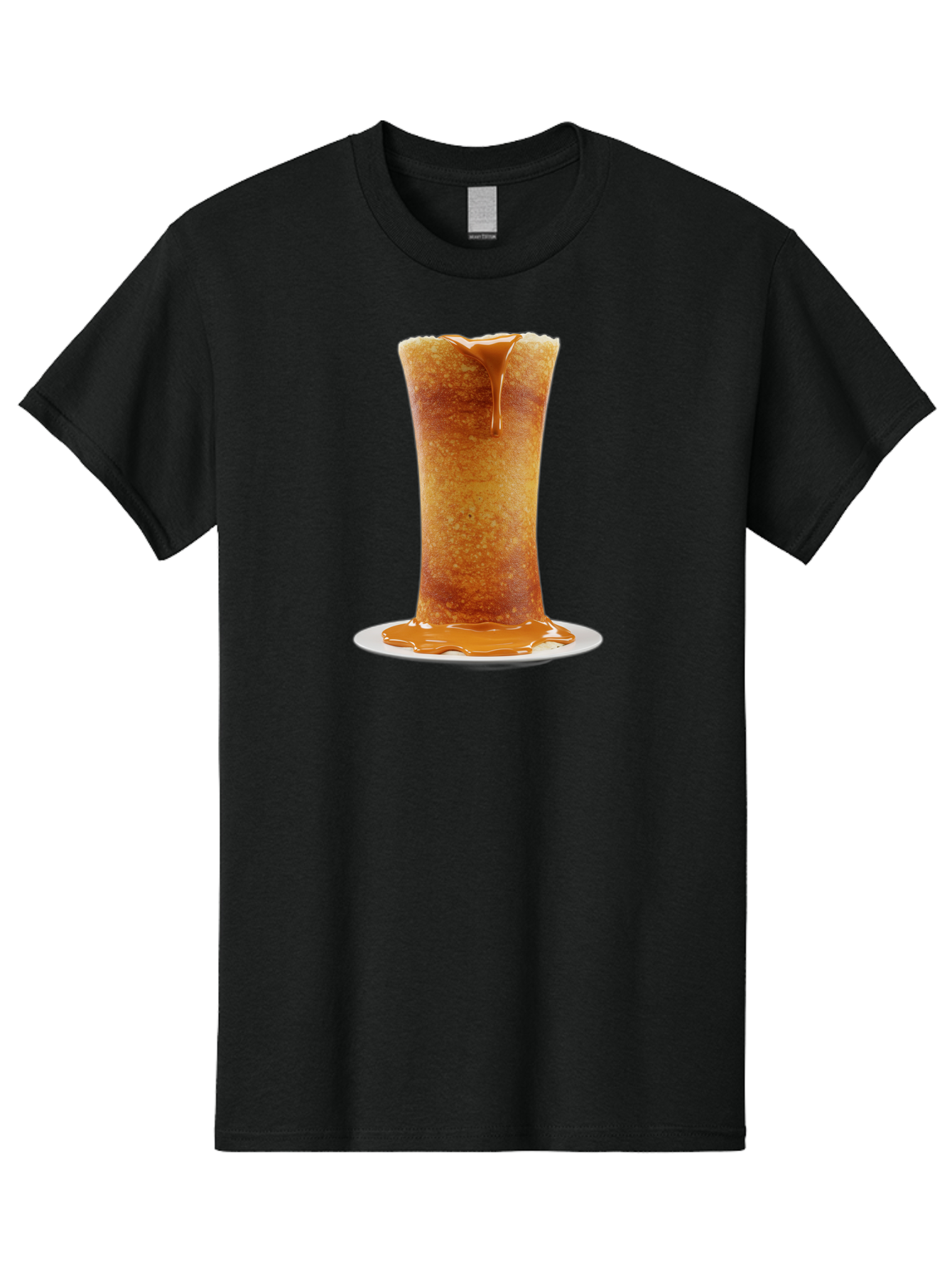 Caramel-Popcorn-Cone Men'S Graphic Tee, 100% Cotton, Comfortable Casual Summer Wear, Machine Washable, Caramel Crepe, Sweet Dessert, Caramel Sauce, French Cuisine, Delicious Treat, Indulgent Delight, Golden Brown, Sticky Sauce Baa253
