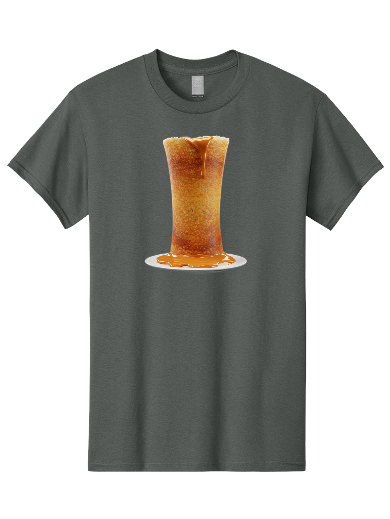 Caramel-Popcorn-Cone Men'S Graphic Tee, 100% Cotton, Comfortable Casual Summer Wear, Machine Washable, Caramel Crepe, Sweet Dessert, Caramel Sauce, French Cuisine, Delicious Treat, Indulgent Delight, Golden Brown, Sticky Sauce Baa253