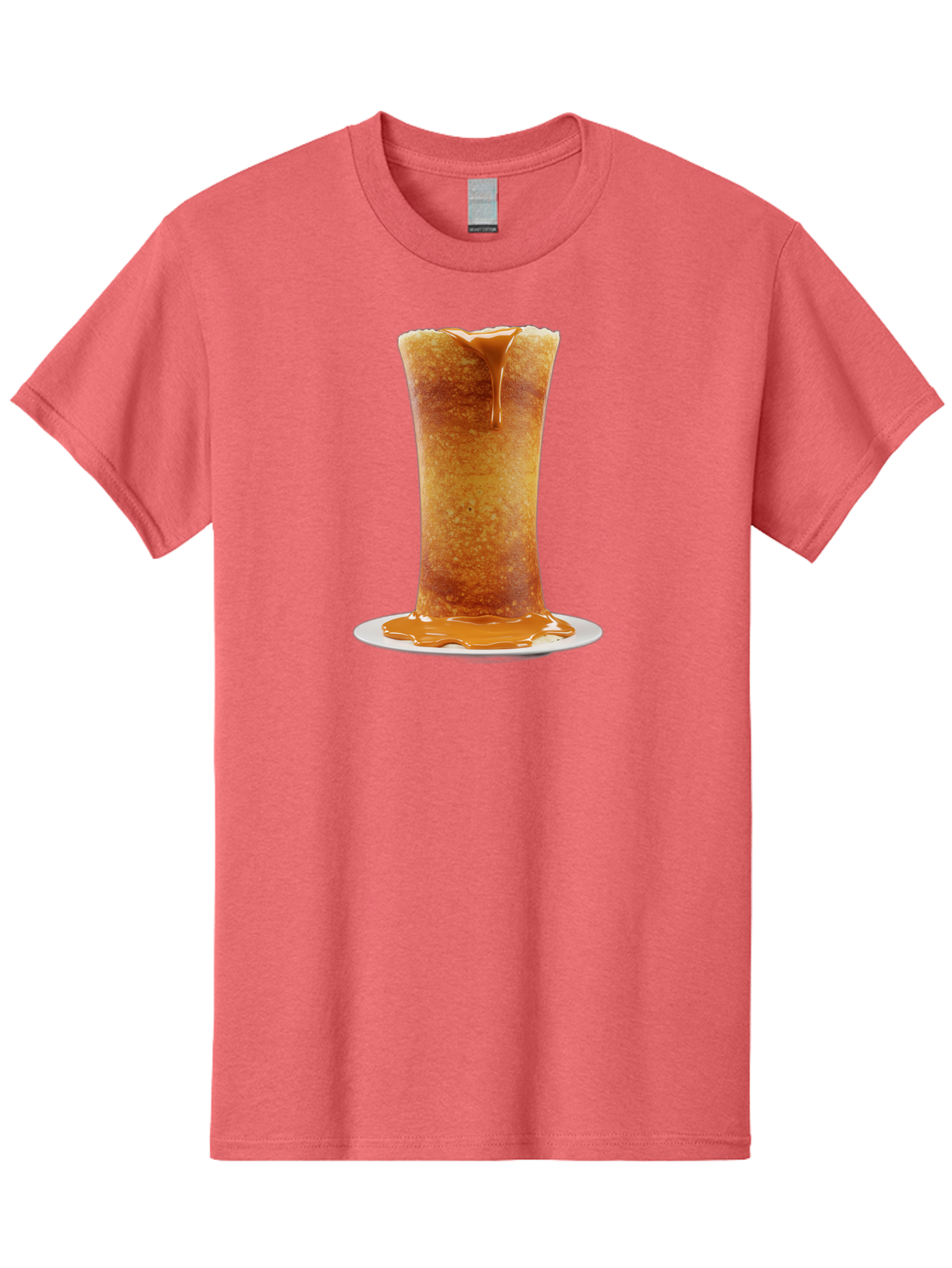Caramel-Popcorn-Cone Men'S Graphic Tee, 100% Cotton, Comfortable Casual Summer Wear, Machine Washable, Caramel Crepe, Sweet Dessert, Caramel Sauce, French Cuisine, Delicious Treat, Indulgent Delight, Golden Brown, Sticky Sauce Baa253