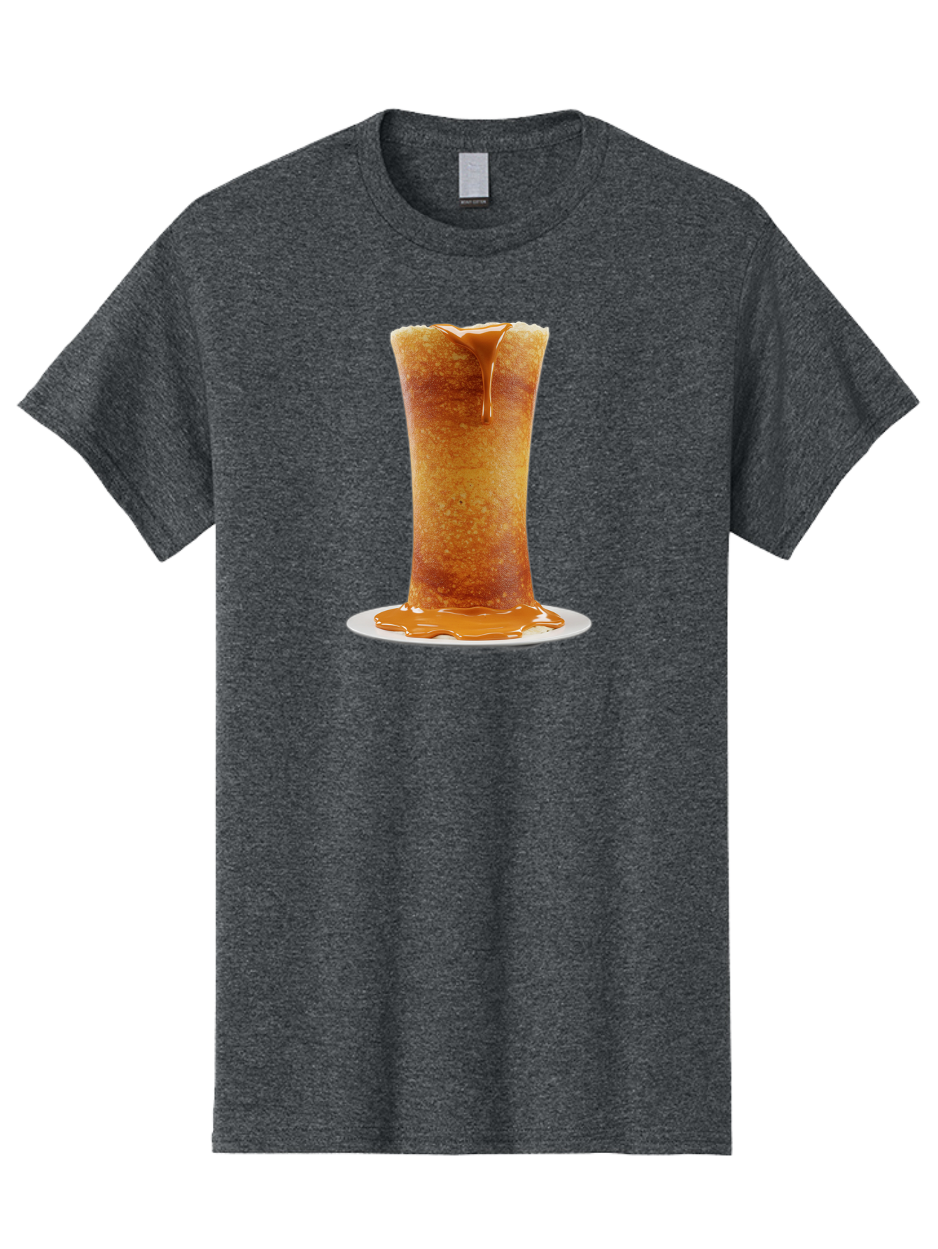 Caramel-Popcorn-Cone Men'S Graphic Tee, 100% Cotton, Comfortable Casual Summer Wear, Machine Washable, Caramel Crepe, Sweet Dessert, Caramel Sauce, French Cuisine, Delicious Treat, Indulgent Delight, Golden Brown, Sticky Sauce Baa253