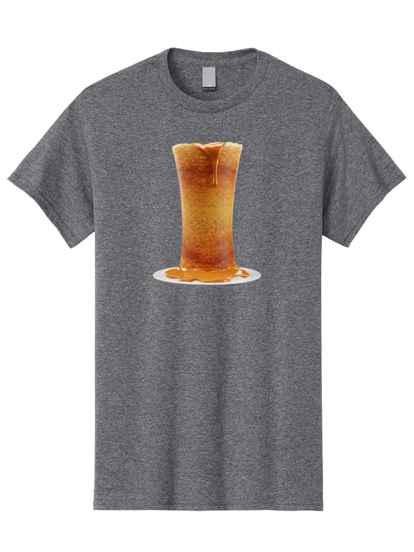Caramel-Popcorn-Cone Men'S Graphic Tee, 100% Cotton, Comfortable Casual Summer Wear, Machine Washable, Caramel Crepe, Sweet Dessert, Caramel Sauce, French Cuisine, Delicious Treat, Indulgent Delight, Golden Brown, Sticky Sauce Baa253