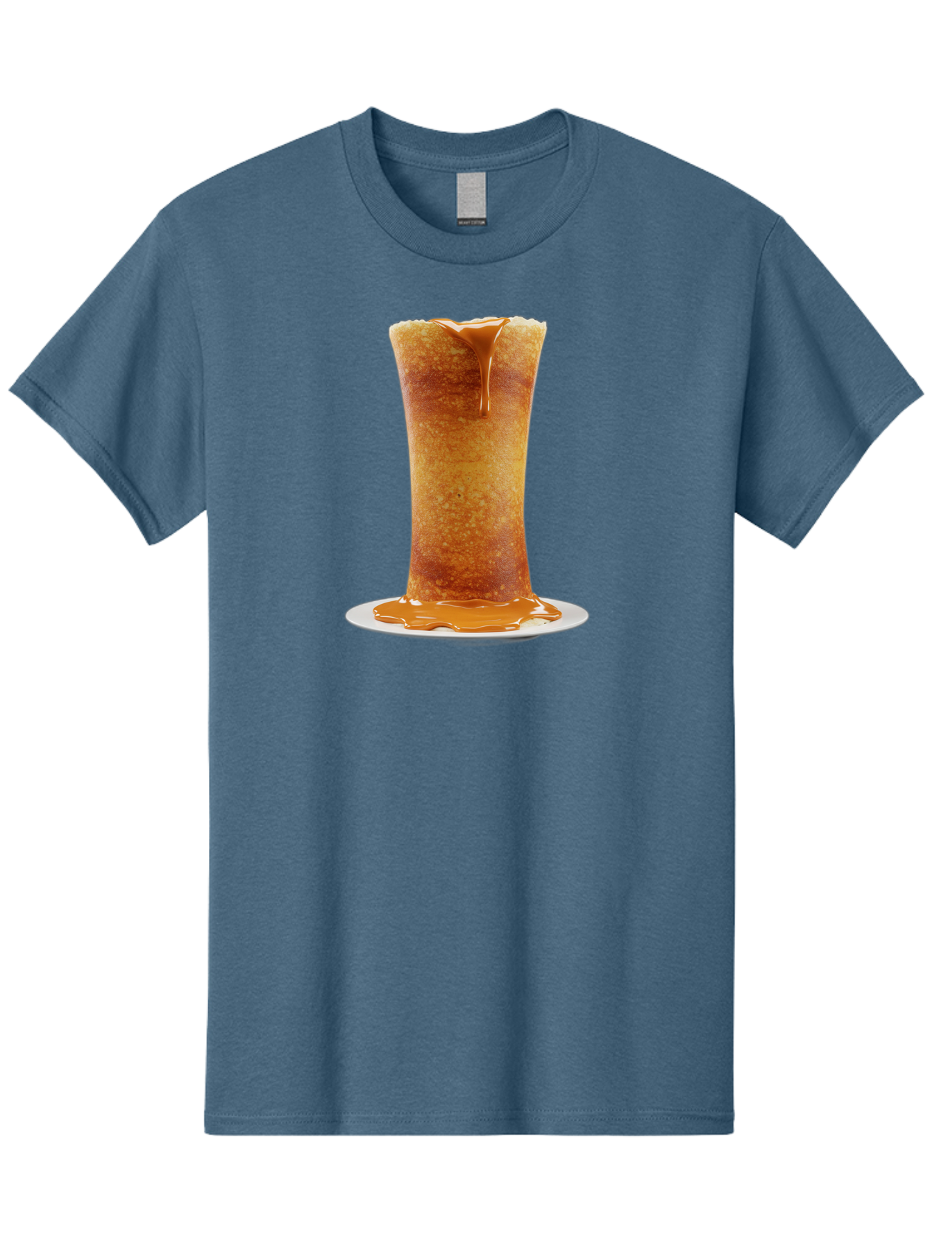 Caramel-Popcorn-Cone Men'S Graphic Tee, 100% Cotton, Comfortable Casual Summer Wear, Machine Washable, Caramel Crepe, Sweet Dessert, Caramel Sauce, French Cuisine, Delicious Treat, Indulgent Delight, Golden Brown, Sticky Sauce Baa253