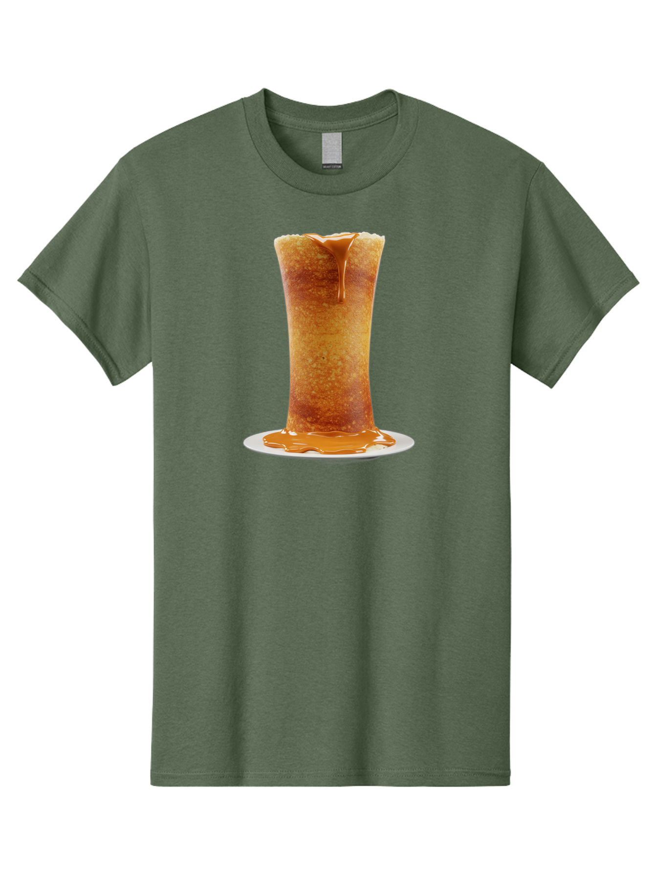 Caramel-Popcorn-Cone Men'S Graphic Tee, 100% Cotton, Comfortable Casual Summer Wear, Machine Washable, Caramel Crepe, Sweet Dessert, Caramel Sauce, French Cuisine, Delicious Treat, Indulgent Delight, Golden Brown, Sticky Sauce Baa253