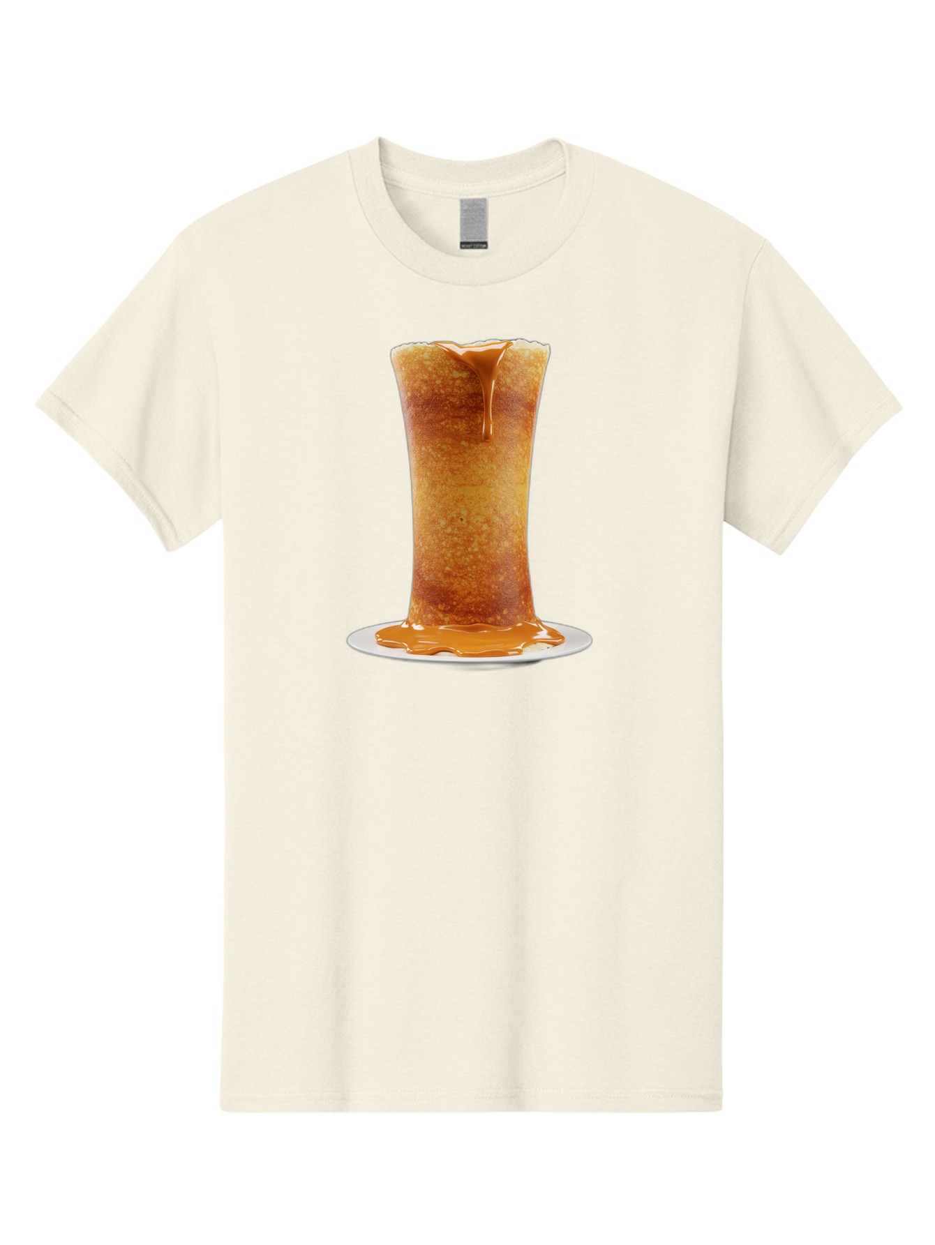 Caramel-Popcorn-Cone Men'S Graphic Tee, 100% Cotton, Comfortable Casual Summer Wear, Machine Washable, Caramel Crepe, Sweet Dessert, Caramel Sauce, French Cuisine, Delicious Treat, Indulgent Delight, Golden Brown, Sticky Sauce Baa253