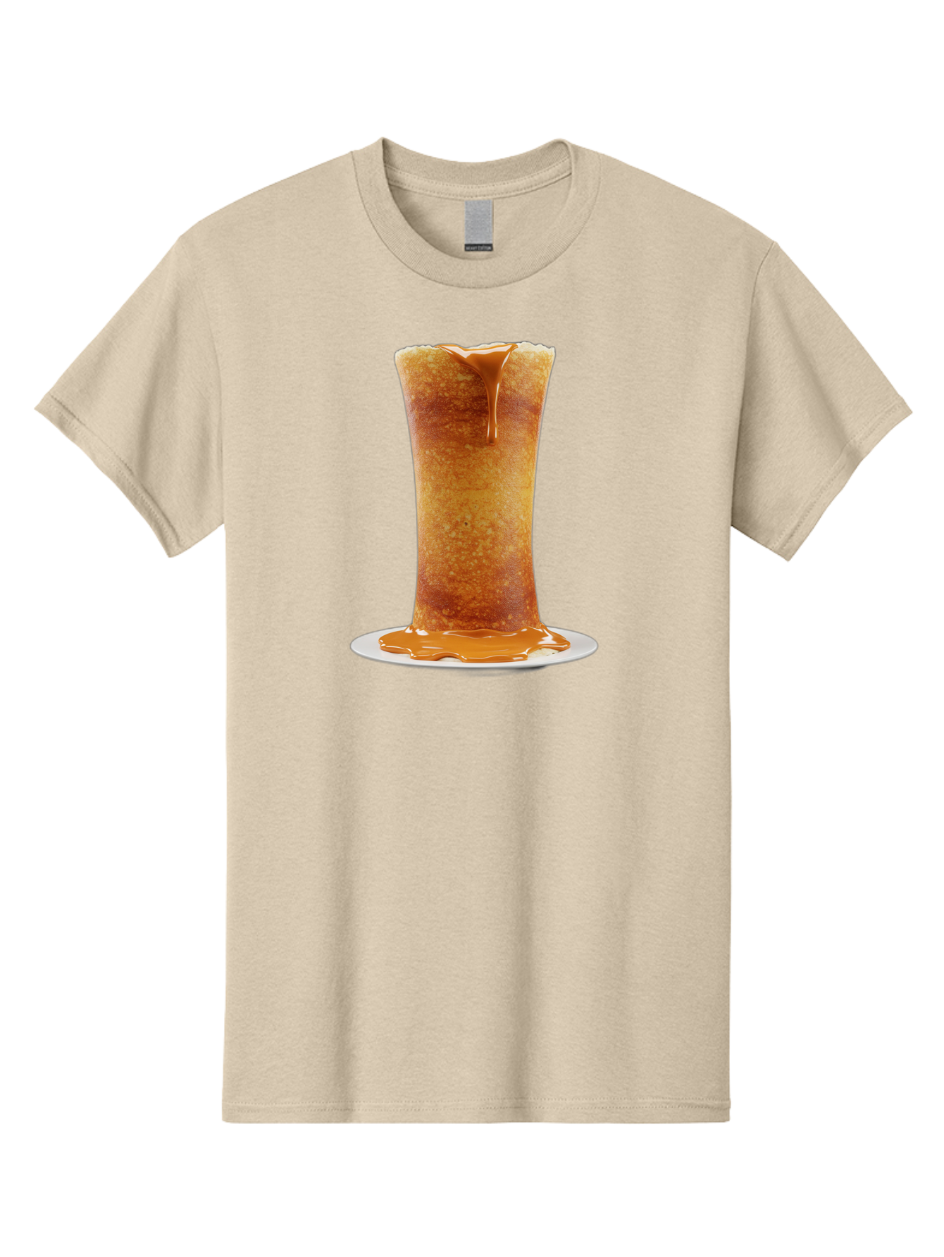 Caramel-Popcorn-Cone Men'S Graphic Tee, 100% Cotton, Comfortable Casual Summer Wear, Machine Washable, Caramel Crepe, Sweet Dessert, Caramel Sauce, French Cuisine, Delicious Treat, Indulgent Delight, Golden Brown, Sticky Sauce Baa253