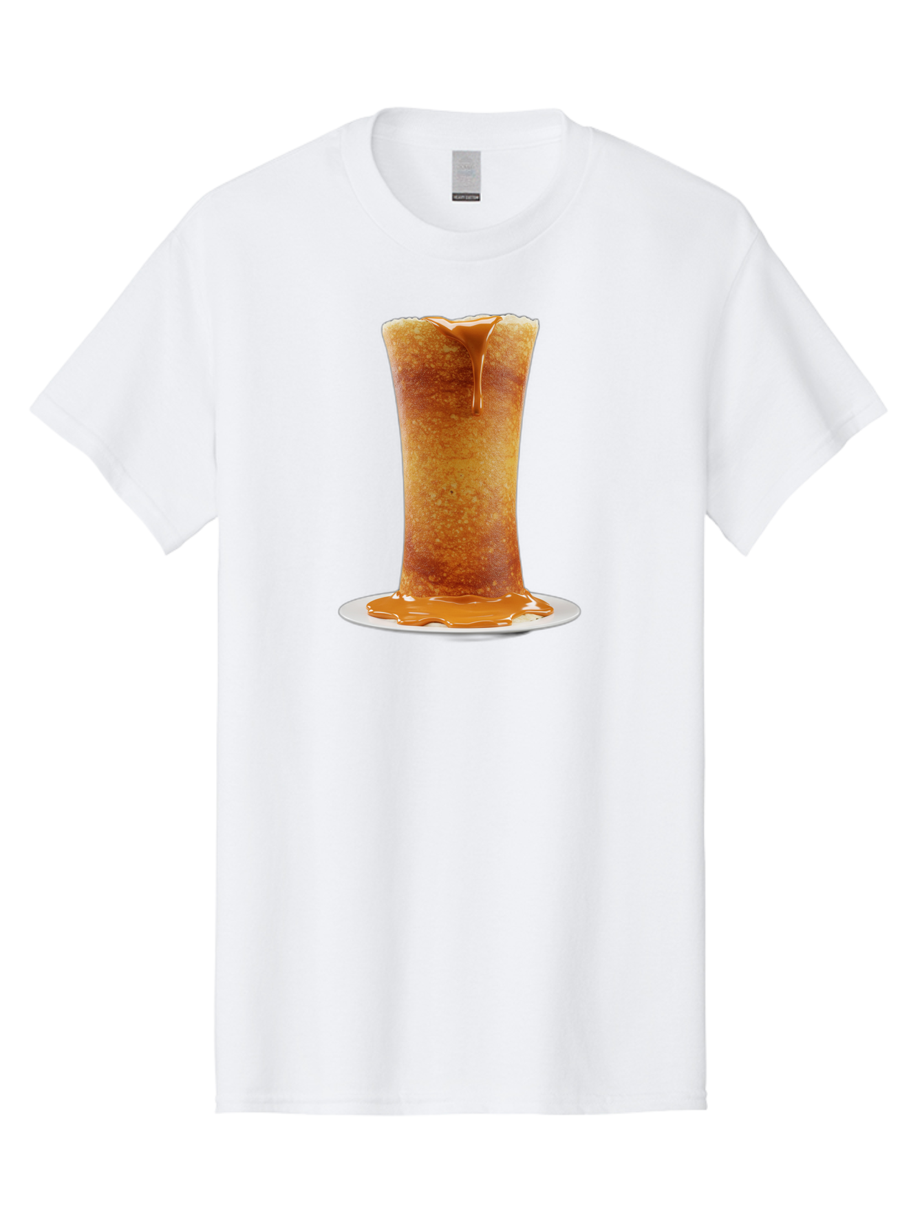 Caramel-Popcorn-Cone Men'S Graphic Tee, 100% Cotton, Comfortable Casual Summer Wear, Machine Washable, Caramel Crepe, Sweet Dessert, Caramel Sauce, French Cuisine, Delicious Treat, Indulgent Delight, Golden Brown, Sticky Sauce Baa253