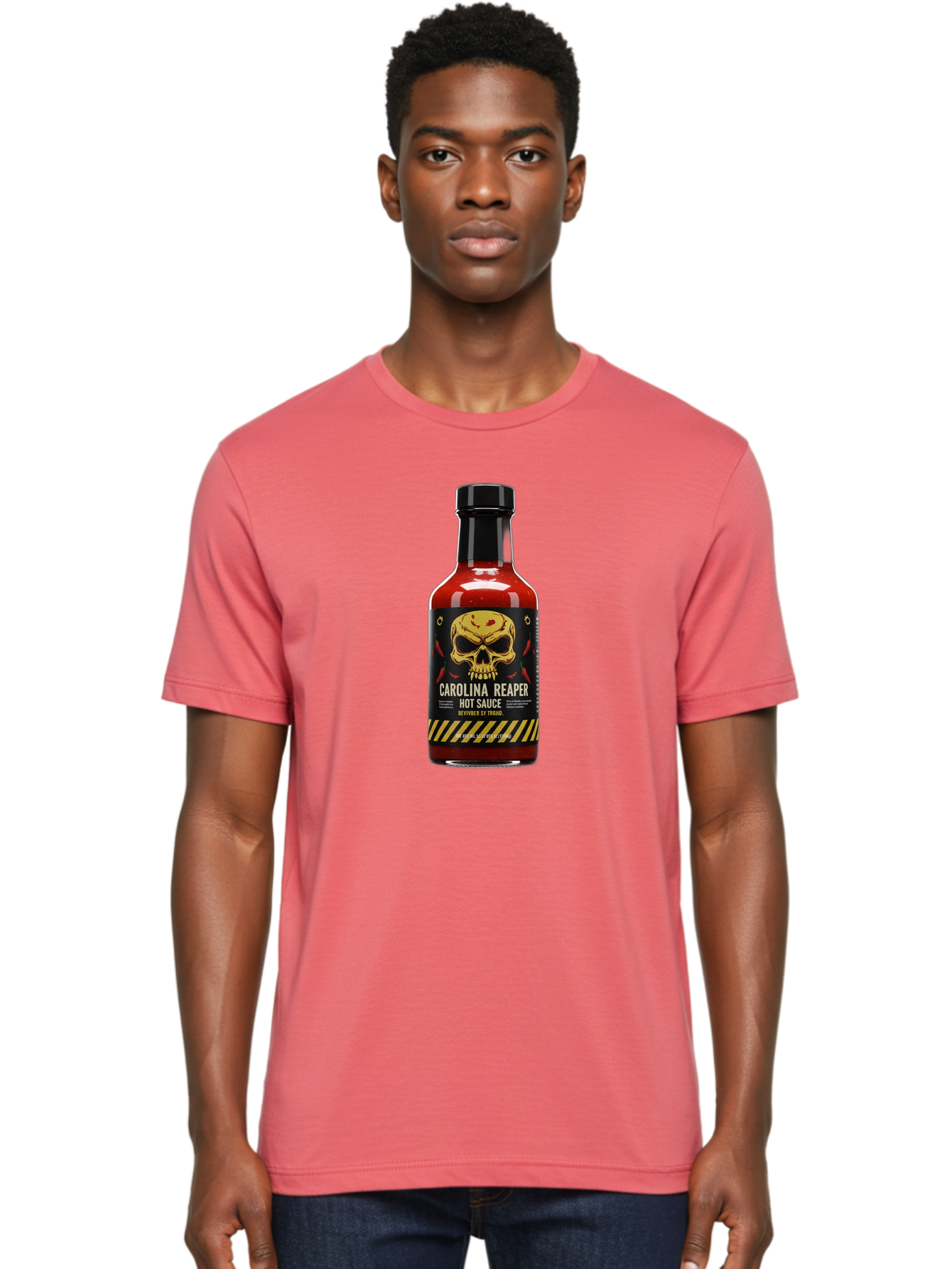 Carolina-Reaper-Hot-Sauce Men'S Graphic Tee, 100% Cotton, Comfortable Casual Summer Wear, Machine Washable, Carolina Reaper Hot Sauce, Spicy Condiment, Fiery Flavor, Pepper Sauce, Hot Pepper, Reaper Pepper, Extreme Heat, Bold Taste, Baa254
