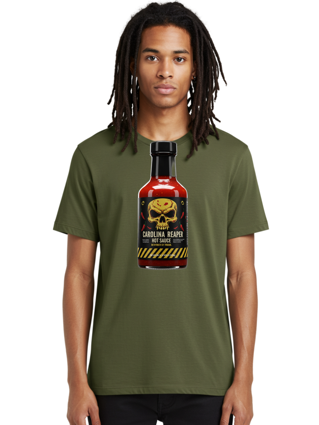 Carolina-Reaper-Hot-Sauce Men'S Graphic Tee, 100% Cotton, Comfortable Casual Summer Wear, Machine Washable, Carolina Reaper Hot Sauce, Spicy Condiment, Fiery Flavor, Pepper Sauce, Hot Pepper, Reaper Pepper, Extreme Heat, Bold Taste, Baa254