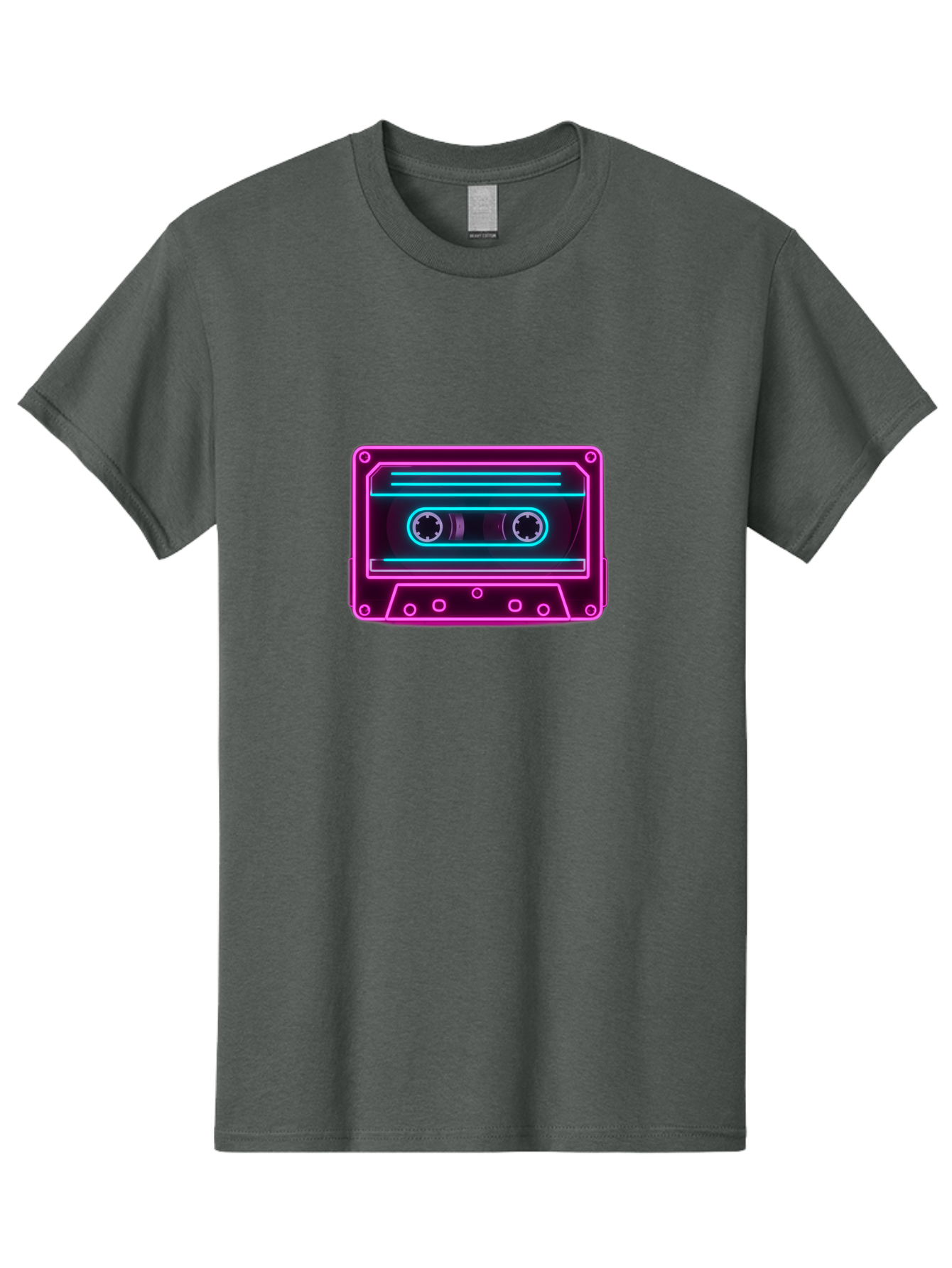 Cassette-Tape-2 Men'S Graphic Tee, 100% Cotton, Comfortable Casual Summer Wear, Machine Washable, Retro Cassette Tape, Neon Lights, Colorful, Nostalgic Music, 80S And 90S Vibe, Music Technology, Audio Nostalgia, Vintage Electronics, Baa260