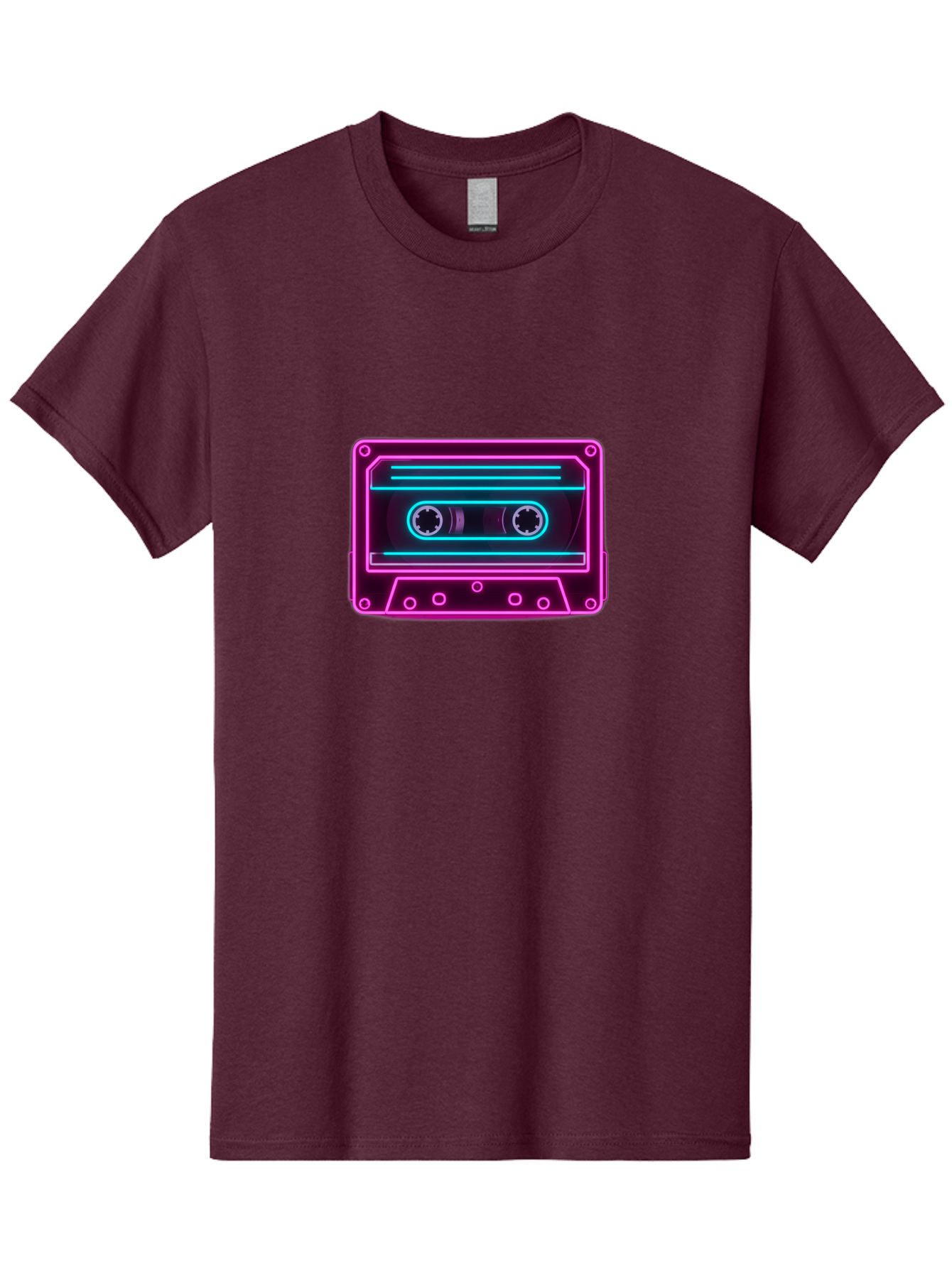 Cassette-Tape-2 Men'S Graphic Tee, 100% Cotton, Comfortable Casual Summer Wear, Machine Washable, Retro Cassette Tape, Neon Lights, Colorful, Nostalgic Music, 80S And 90S Vibe, Music Technology, Audio Nostalgia, Vintage Electronics, Baa260