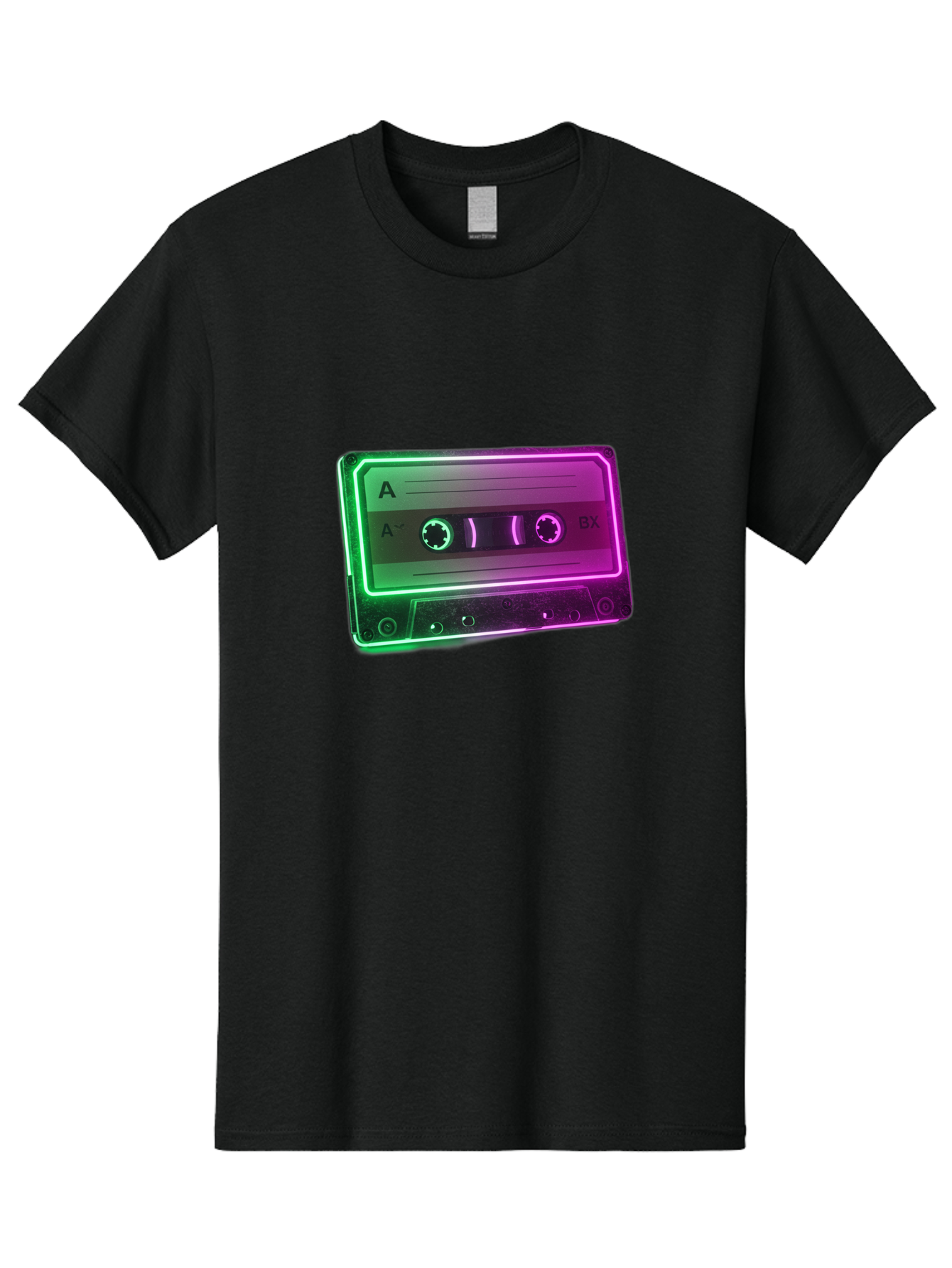 Cassette-Tape-3 Men'S Graphic Tee, 100% Cotton, Comfortable Casual Summer Wear, Machine Washable, Cassette Tape, Retro Music, Vintage Technology, A Side, Music Nostalgia, Cassette Player, Retro Aesthetics, Glowing Effect, Baa261