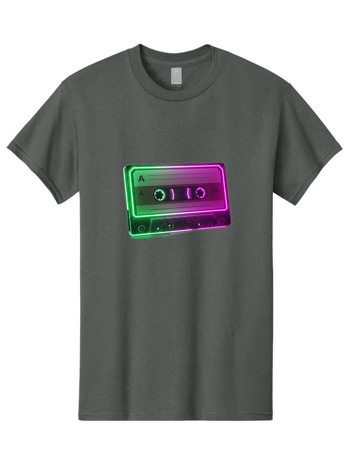 Cassette-Tape-3 Men'S Graphic Tee, 100% Cotton, Comfortable Casual Summer Wear, Machine Washable, Cassette Tape, Retro Music, Vintage Technology, A Side, Music Nostalgia, Cassette Player, Retro Aesthetics, Glowing Effect, Baa261