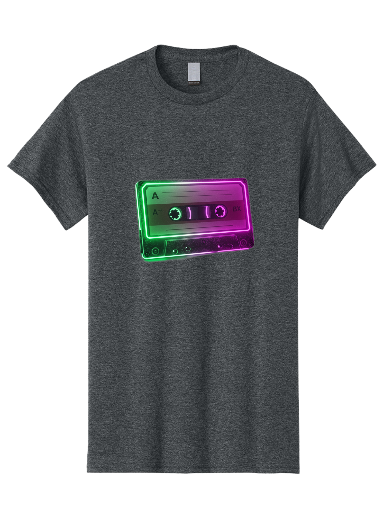 Cassette-Tape-3 Men'S Graphic Tee, 100% Cotton, Comfortable Casual Summer Wear, Machine Washable, Cassette Tape, Retro Music, Vintage Technology, A Side, Music Nostalgia, Cassette Player, Retro Aesthetics, Glowing Effect, Baa261