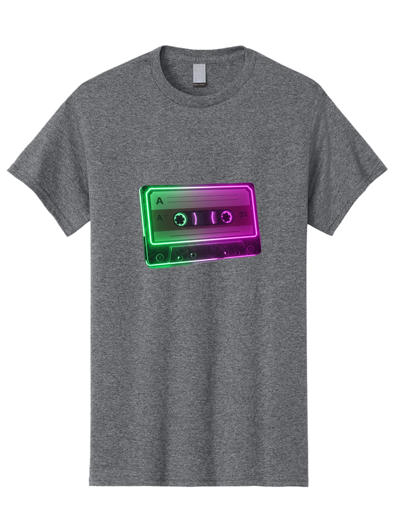 Cassette-Tape-3 Men'S Graphic Tee, 100% Cotton, Comfortable Casual Summer Wear, Machine Washable, Cassette Tape, Retro Music, Vintage Technology, A Side, Music Nostalgia, Cassette Player, Retro Aesthetics, Glowing Effect, Baa261