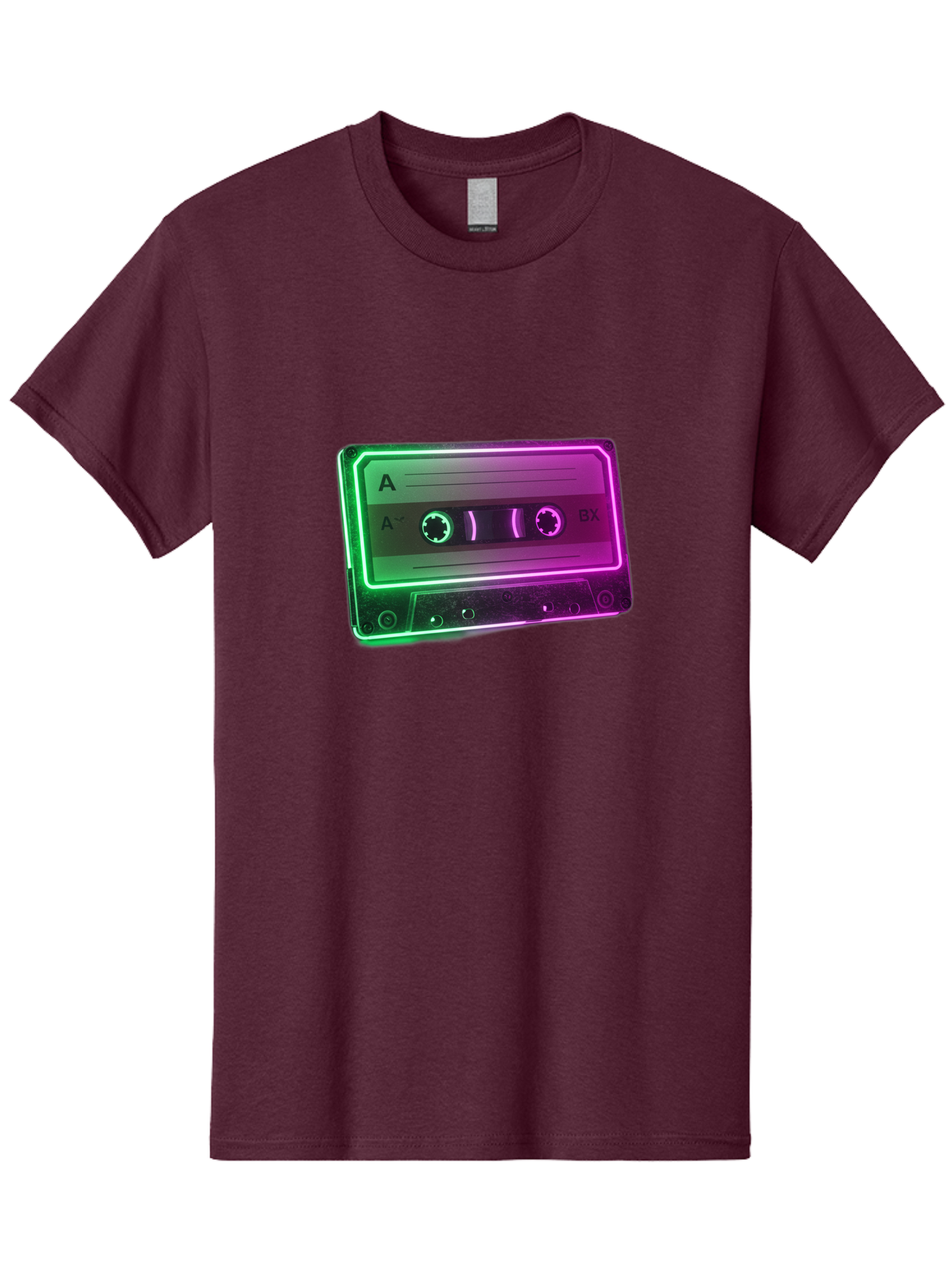 Cassette-Tape-3 Men'S Graphic Tee, 100% Cotton, Comfortable Casual Summer Wear, Machine Washable, Cassette Tape, Retro Music, Vintage Technology, A Side, Music Nostalgia, Cassette Player, Retro Aesthetics, Glowing Effect, Baa261